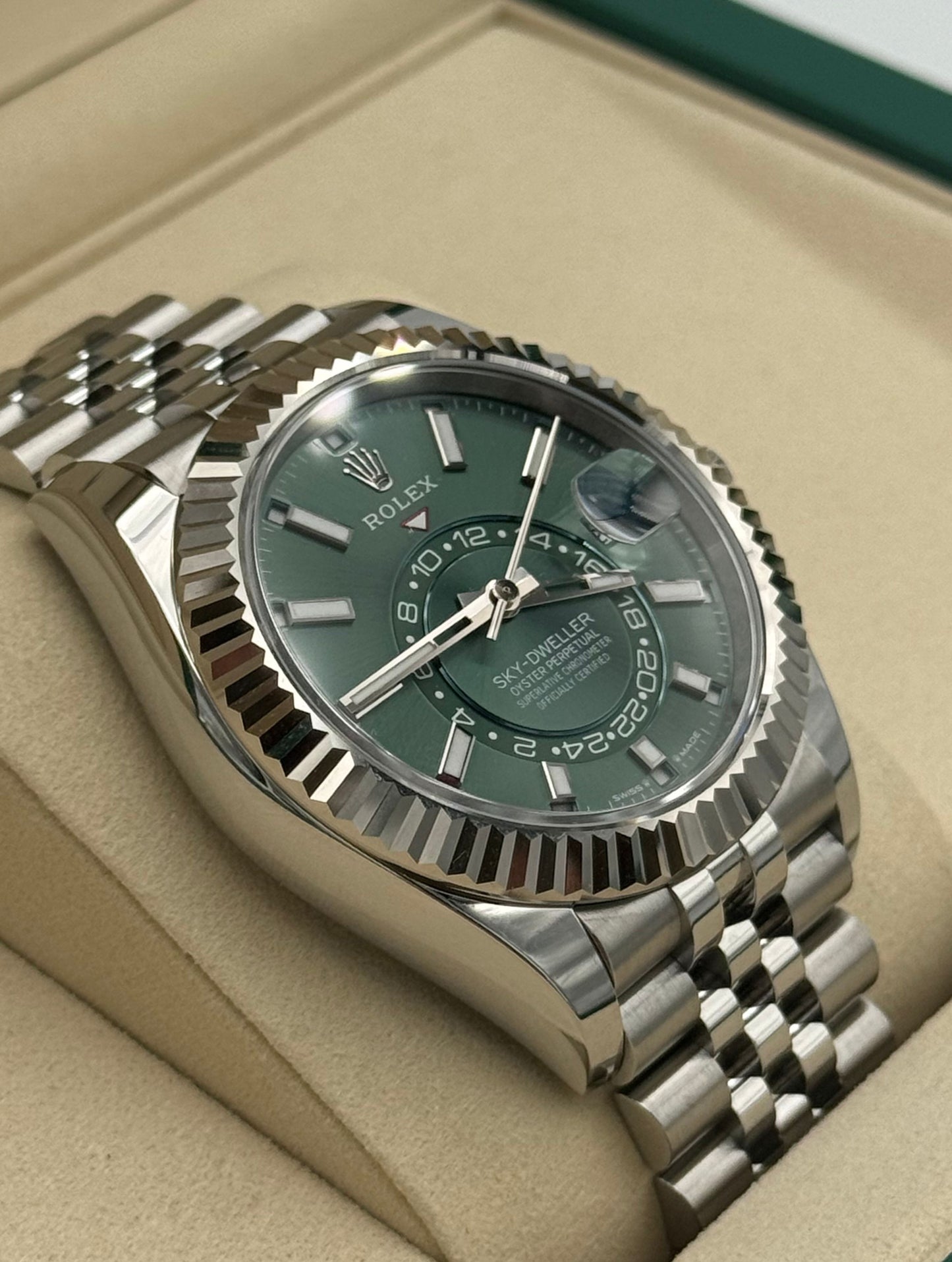 Rolex Sky Dweller Green Dial Jubilee