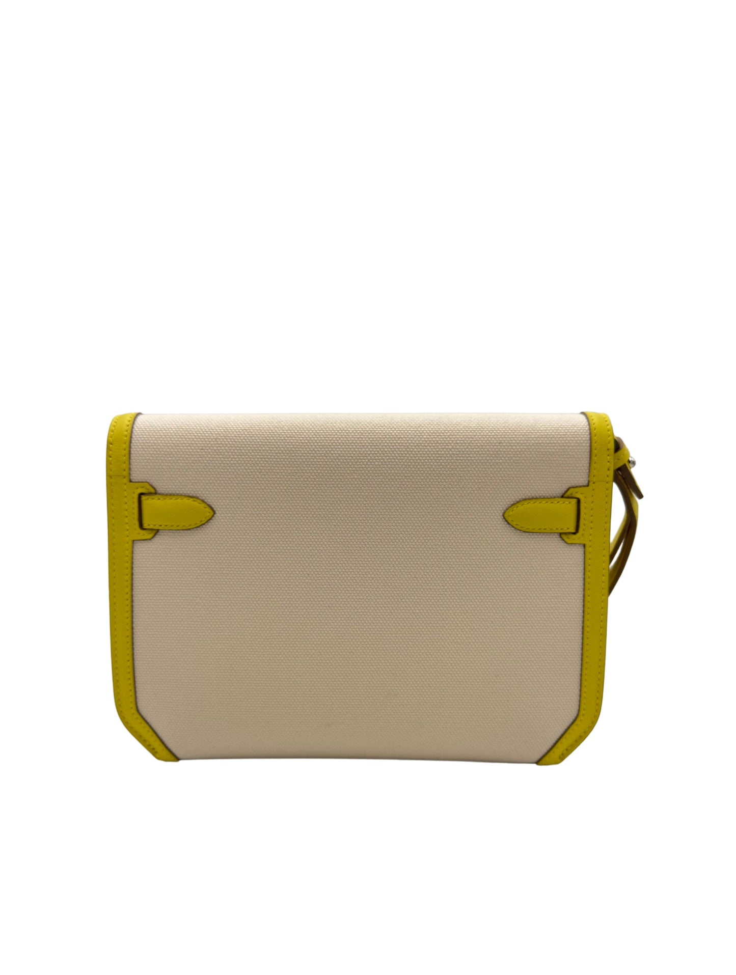 Hermès Kelly Dépêches 25 Toile Lime