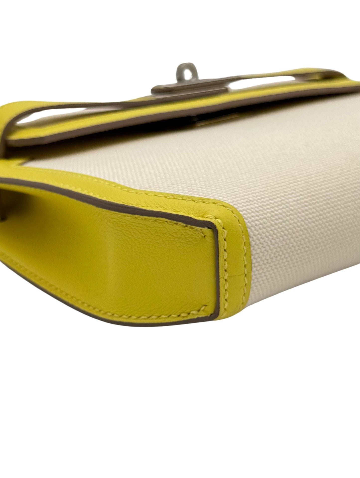 Hermès Kelly Dépêches 25 Toile Lime