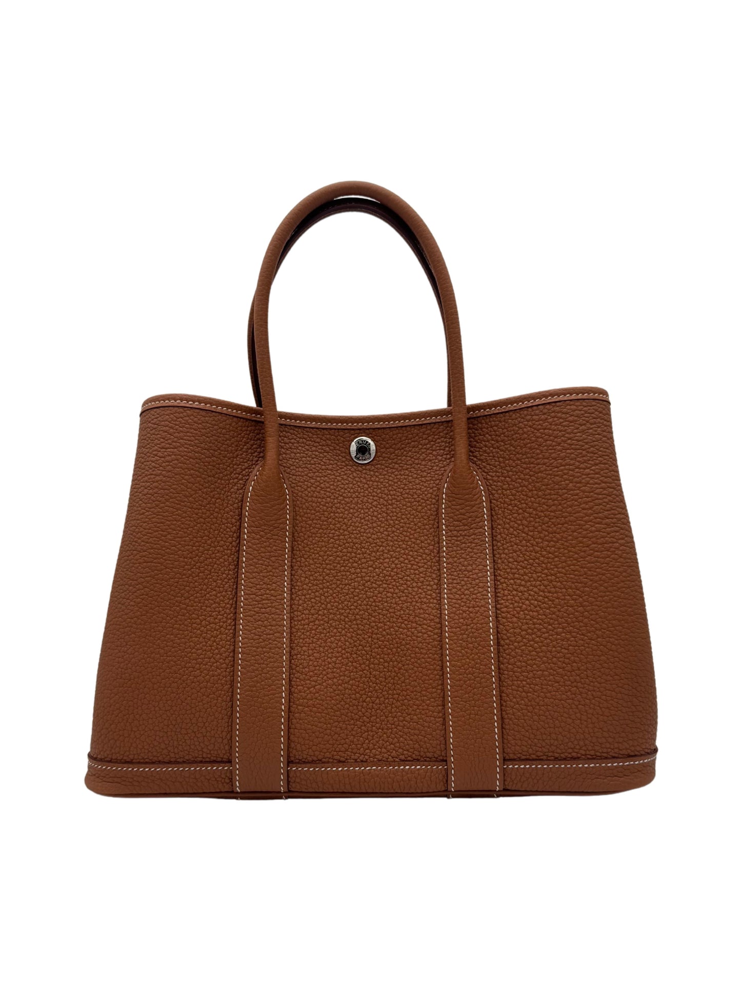 Bag Hermes Garden Party Negronda 30 Gold Palladium Hardware - Bolso Marron Herraje Paladio