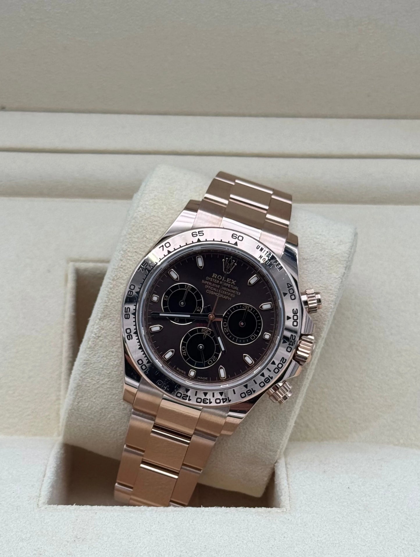 Rolex Daytona Rose Gold Chocolate Dial 2020 full set original - reloj de lujo disponible en Marbella con envío internacional