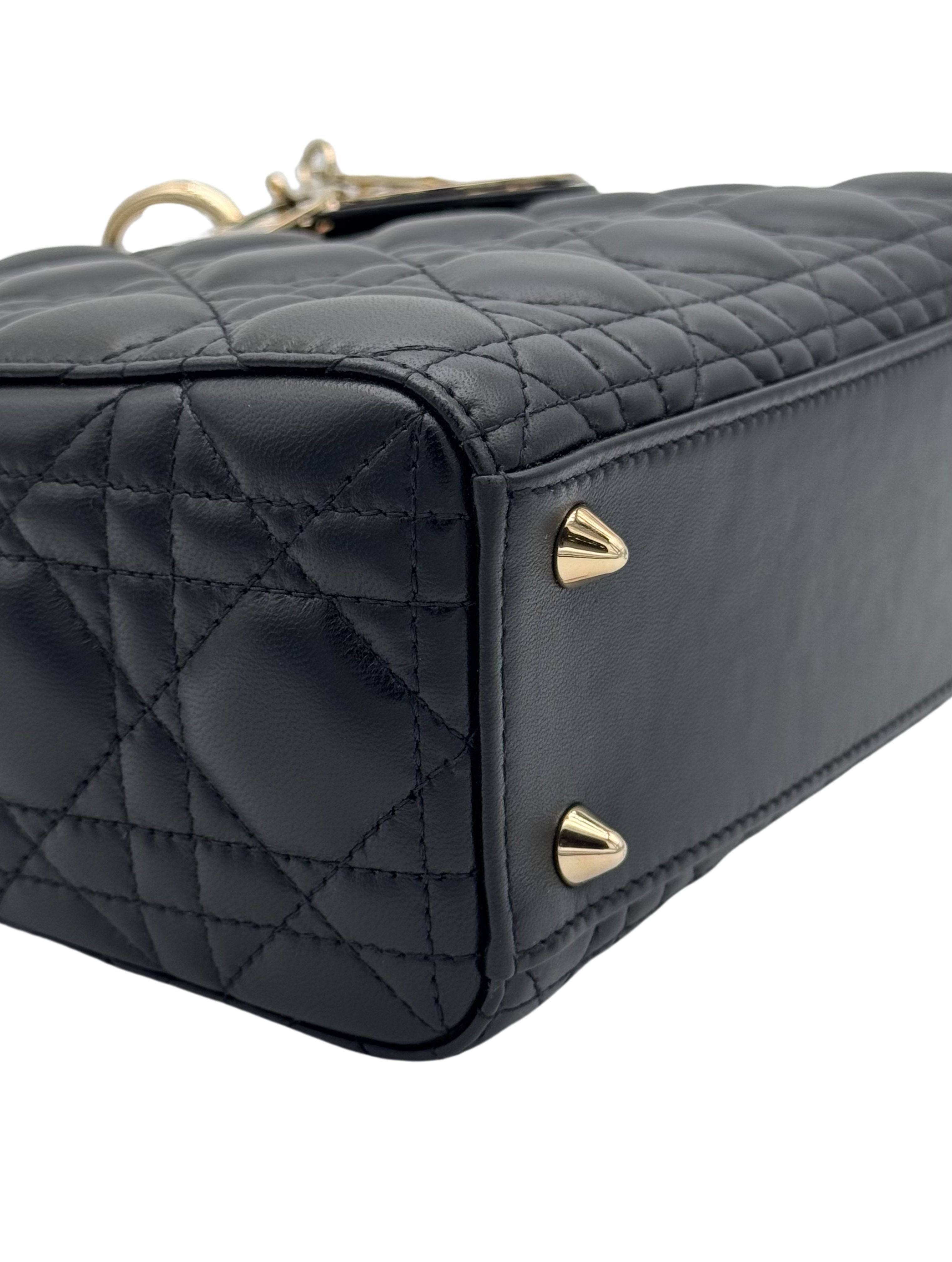 Dior Lady Small Black Gold Hardware