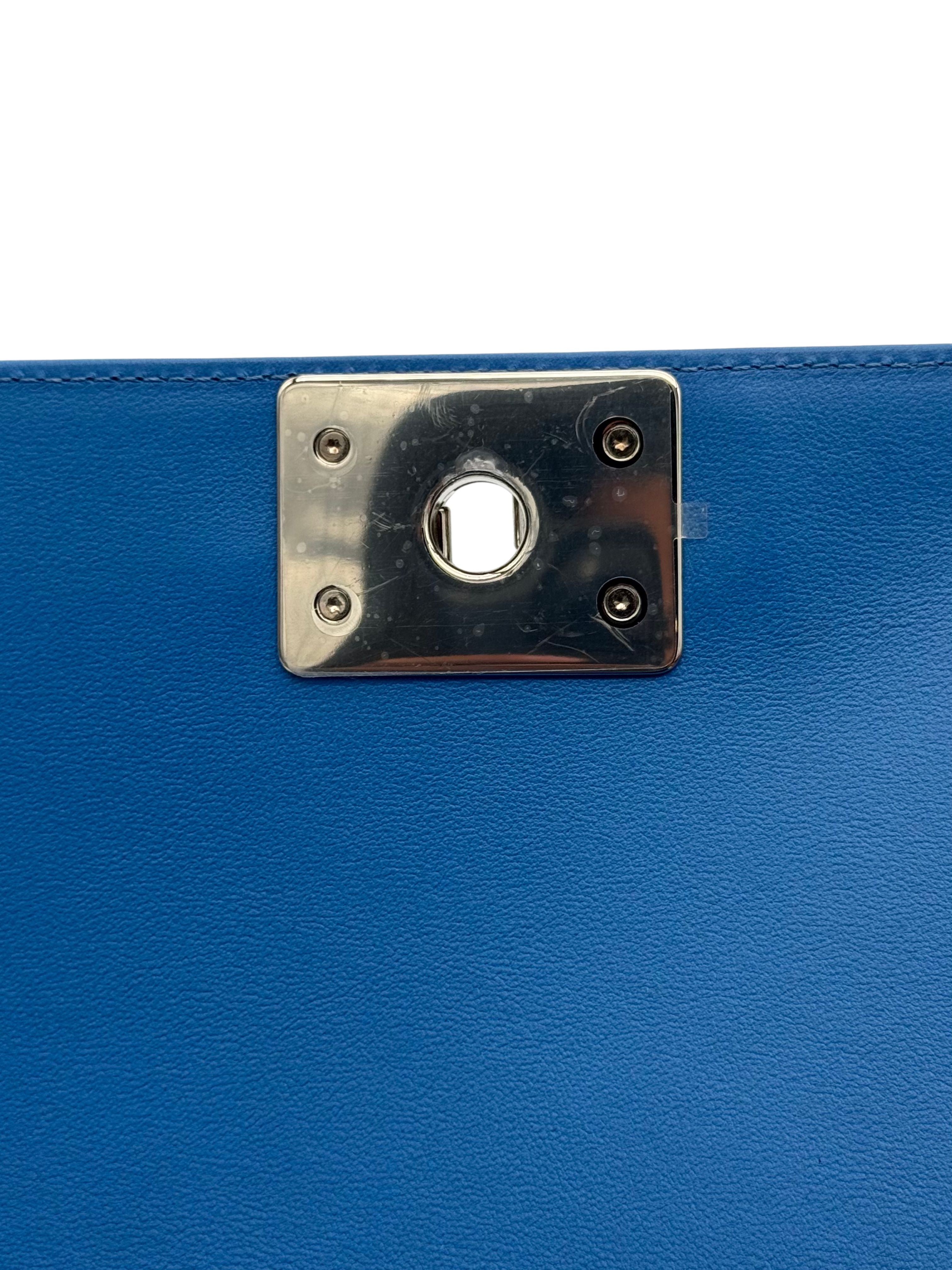 Chanel Boy Medium Blue Electric Clafskin