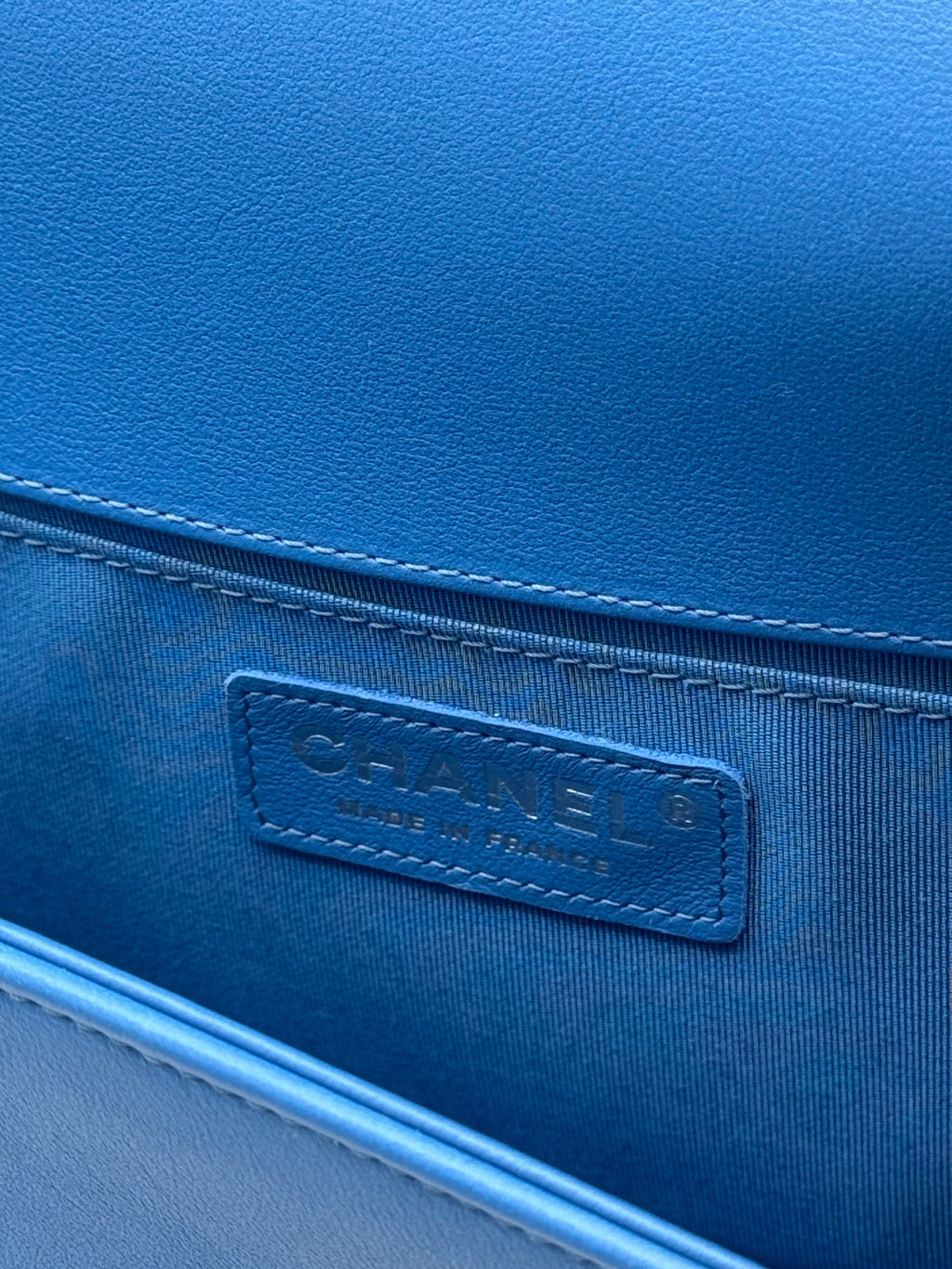 Chanel Boy Medium Blue Electric Clafskin