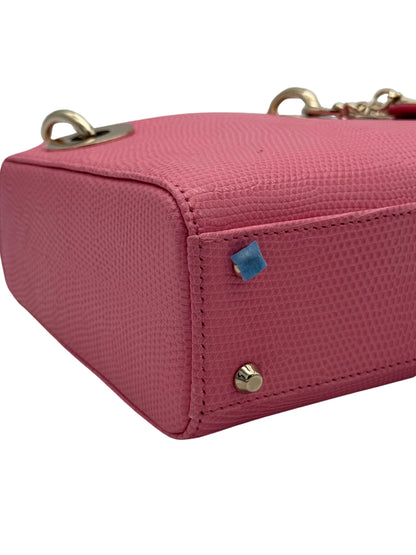 Dior Lady Mini Lizard Rose Des Vents Gold Hardware