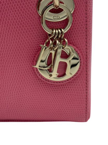 Dior Lady Mini Lizard Rose Des Vents Gold Hardware