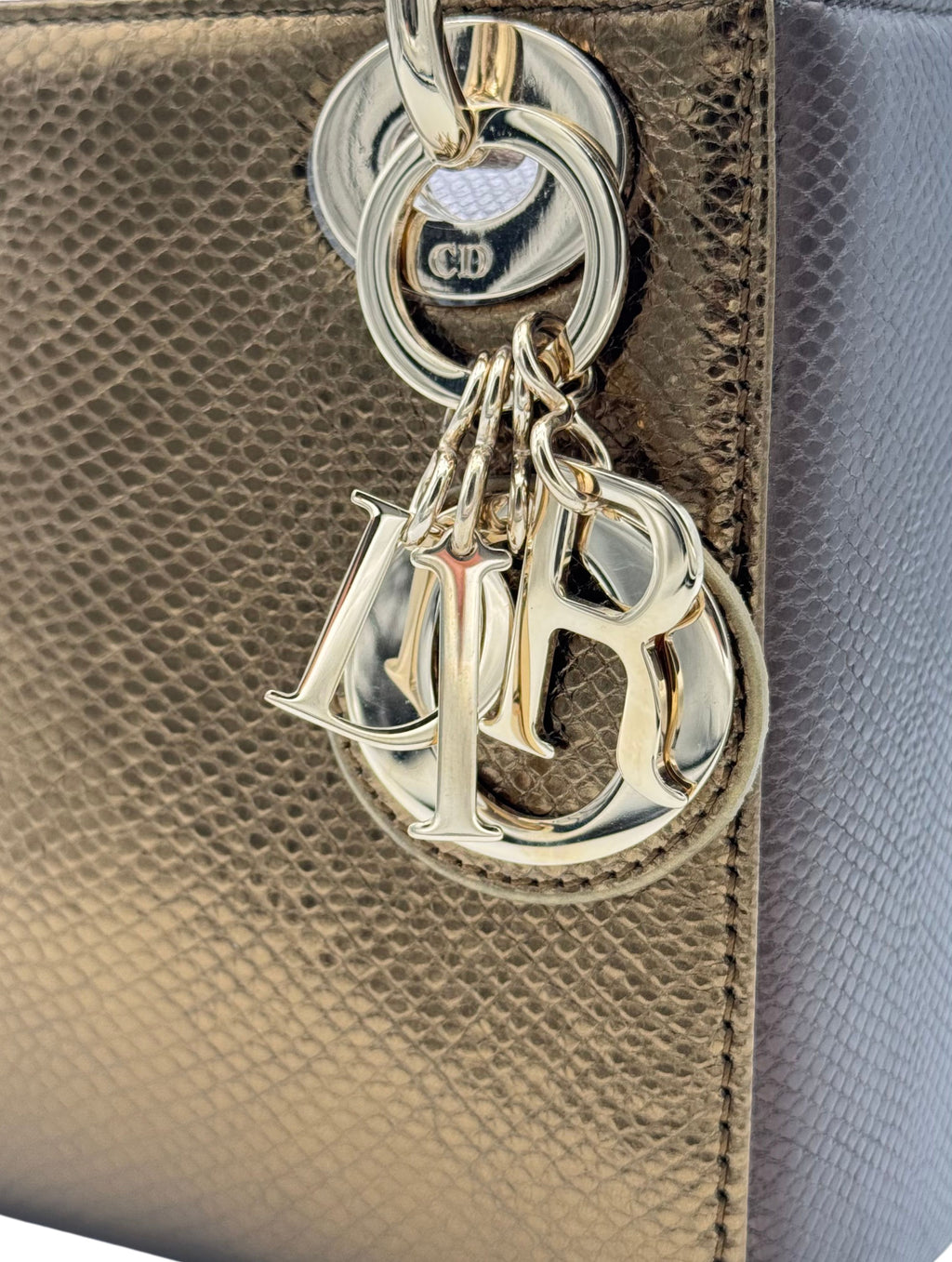 Dior Lady Mini Karung Snake Gold Hardware