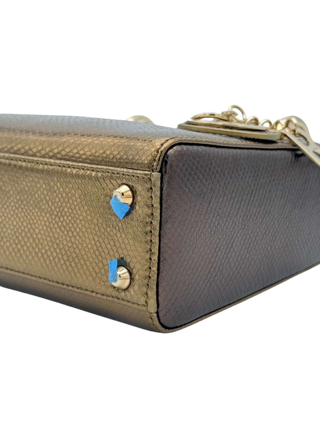 Dior Lady Mini Karung Snake Gold Hardware