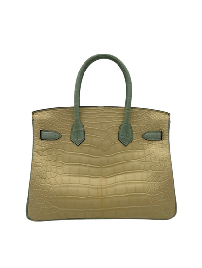 Hermès Birkin 30 HSS Alligator Vert D'Eau Jaune Poussin