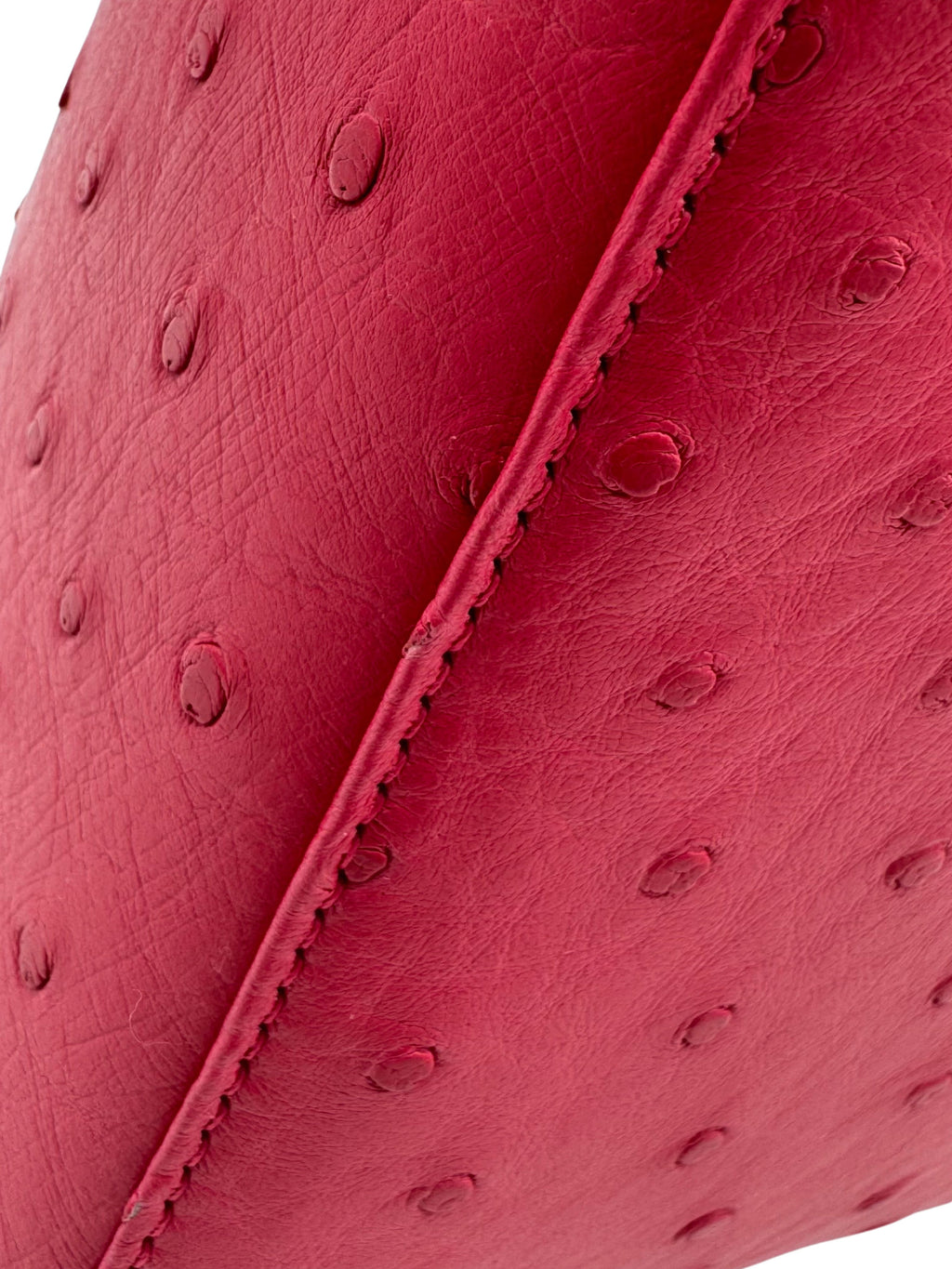 Dior Lady Small Ostrich Fuchsia Gold Hardware