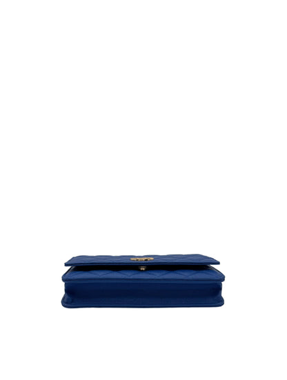 Chanel Wallet On Chain Blue Caviar