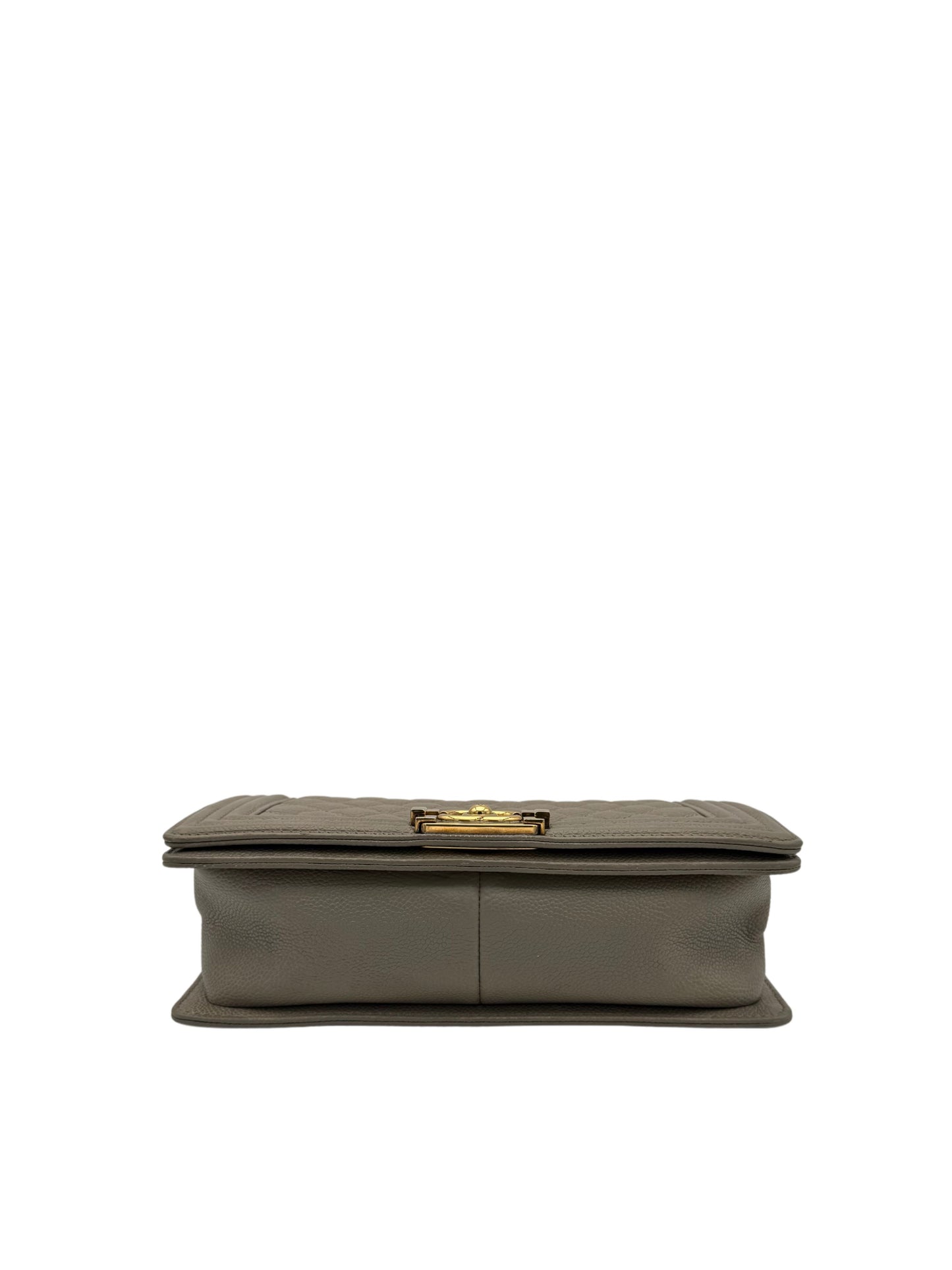 Chanel Boy Medium Beige Caviar Leather