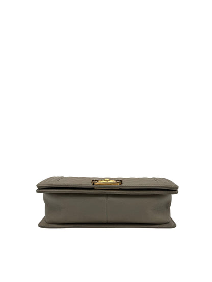 Chanel Boy Medium Beige Caviar Leather