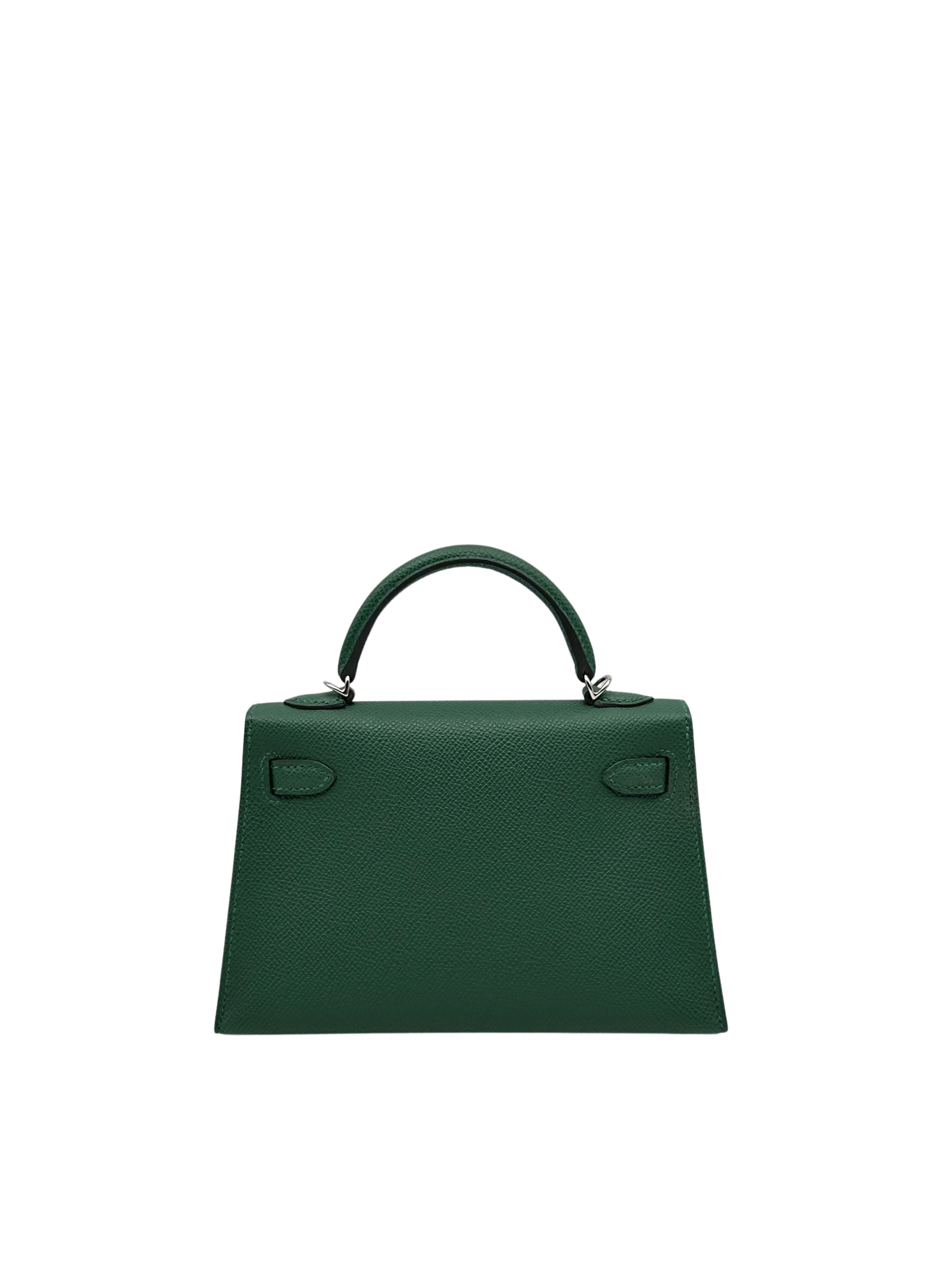 Hermès Kelly Mini Epsom Vert Moyen Electrum
