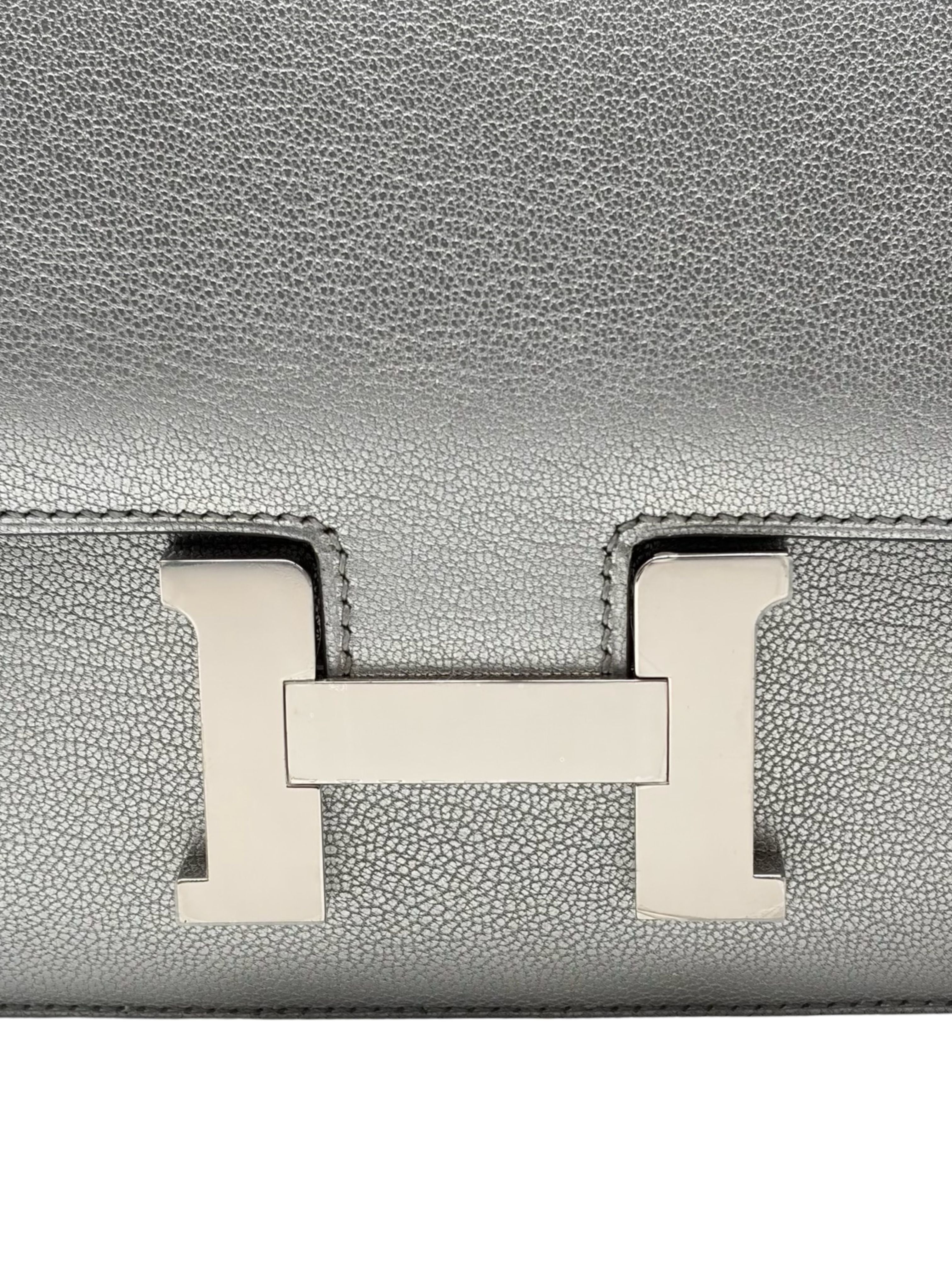 Hermès Constance 18 Chèvre Argent Palladium Hardware