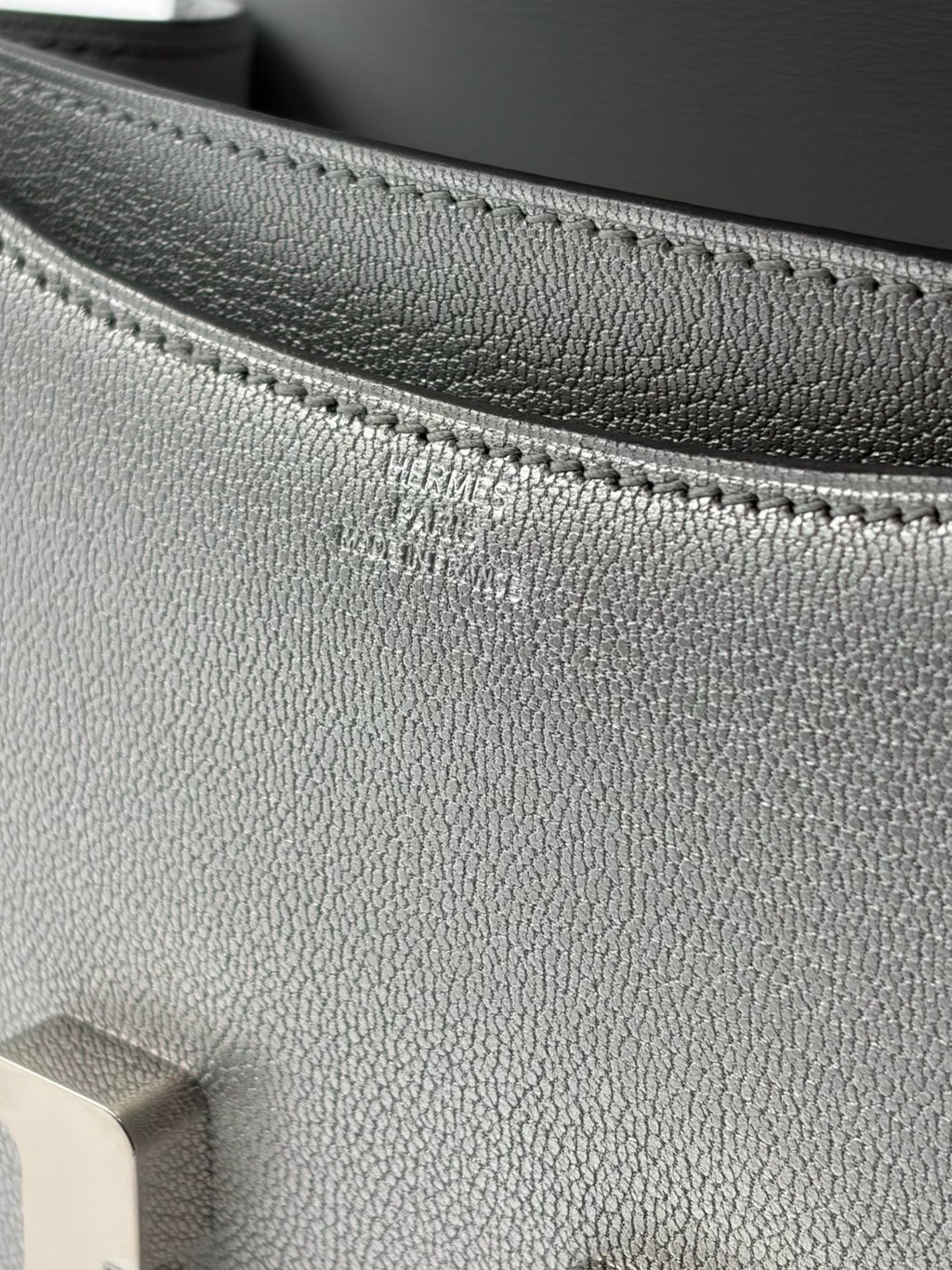 Hermès Constance 18 Chèvre Argent Palladium Hardware