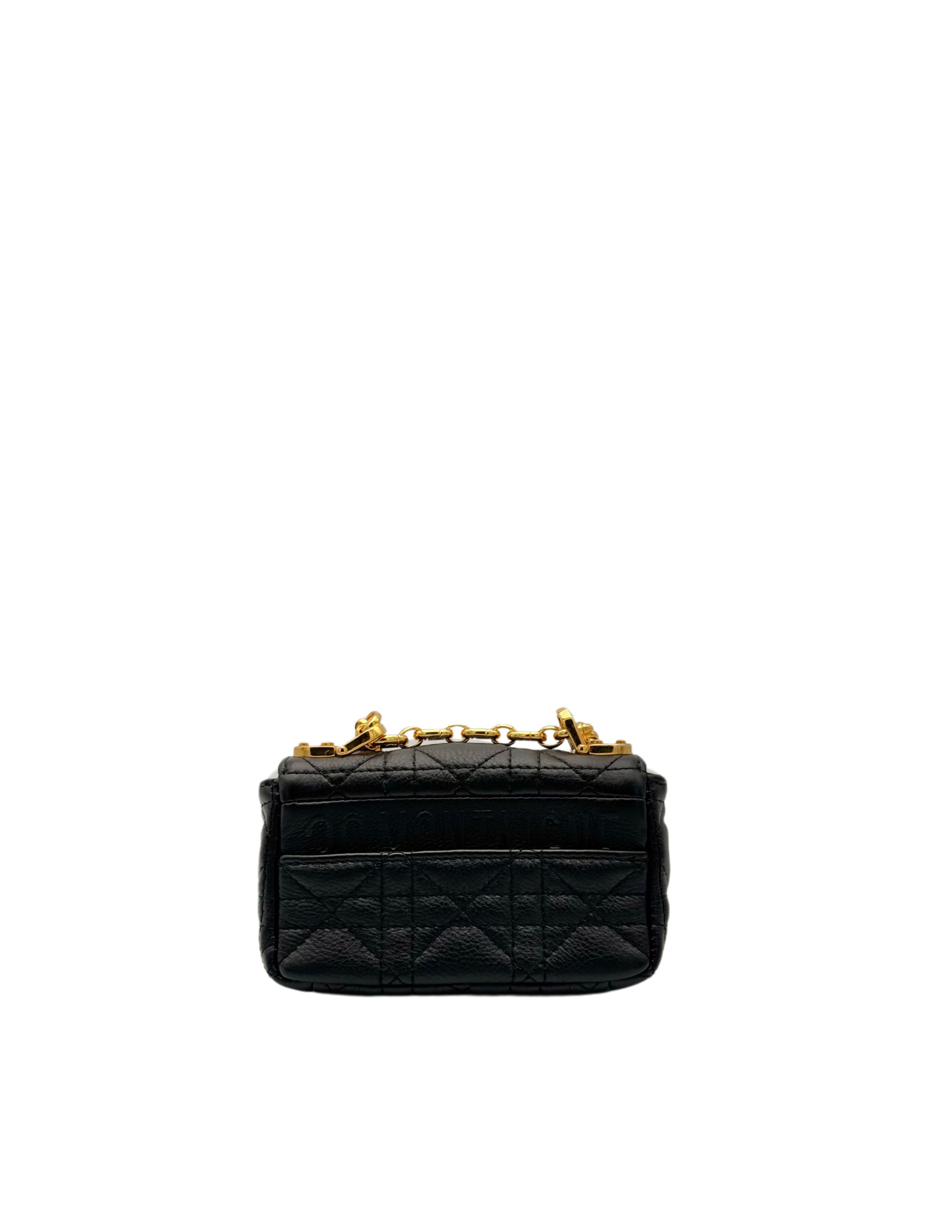 Dior Caro Micro Black Gold Hardware