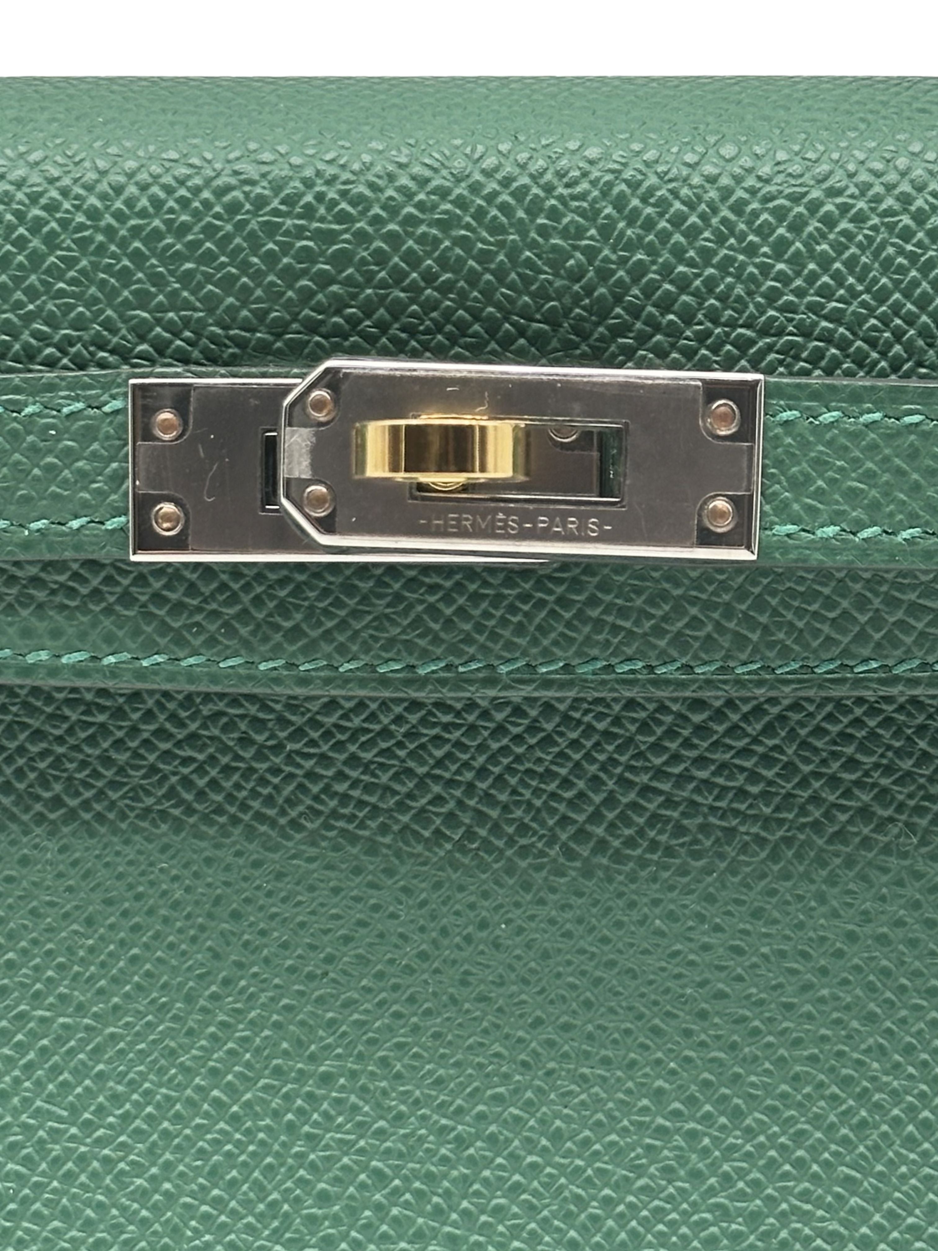 Hermès Kelly Mini Epsom Vert Moyen Electrum