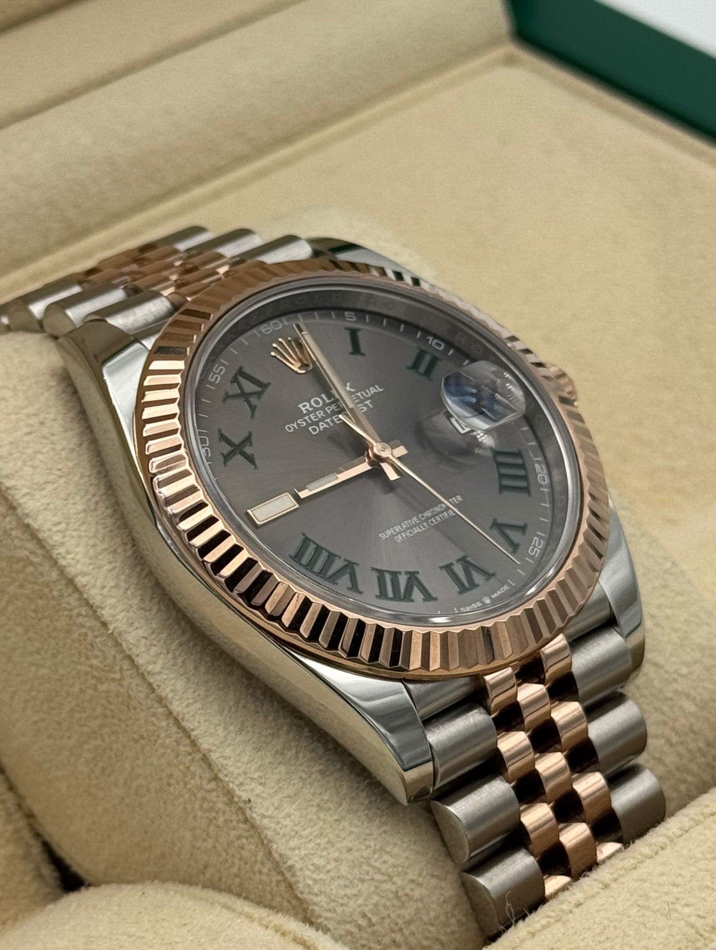 Rolex Datejust 41mm Steel/R. Gold Wimbledon Dial