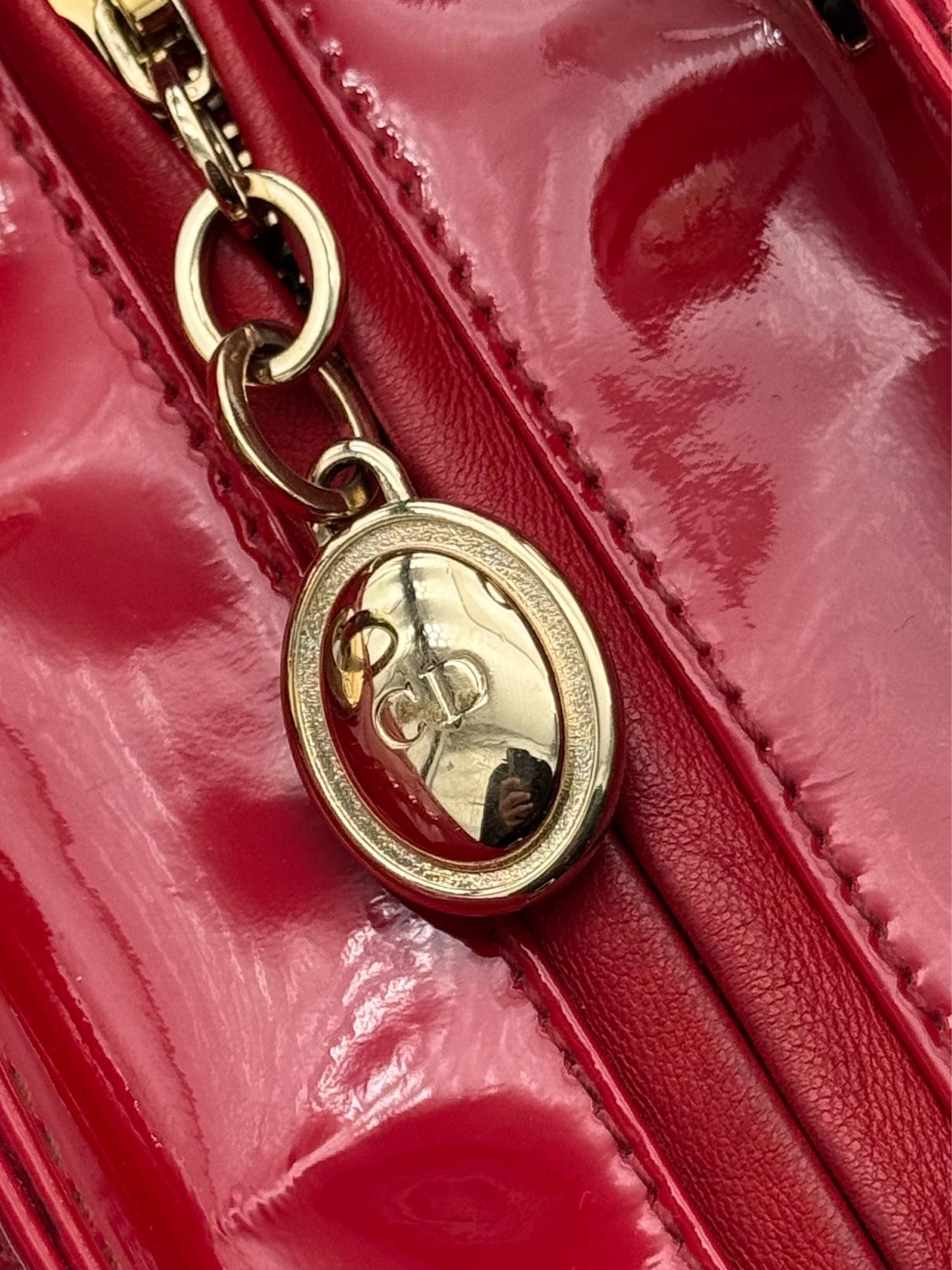 Dior Lady Medium Red Patent Leather