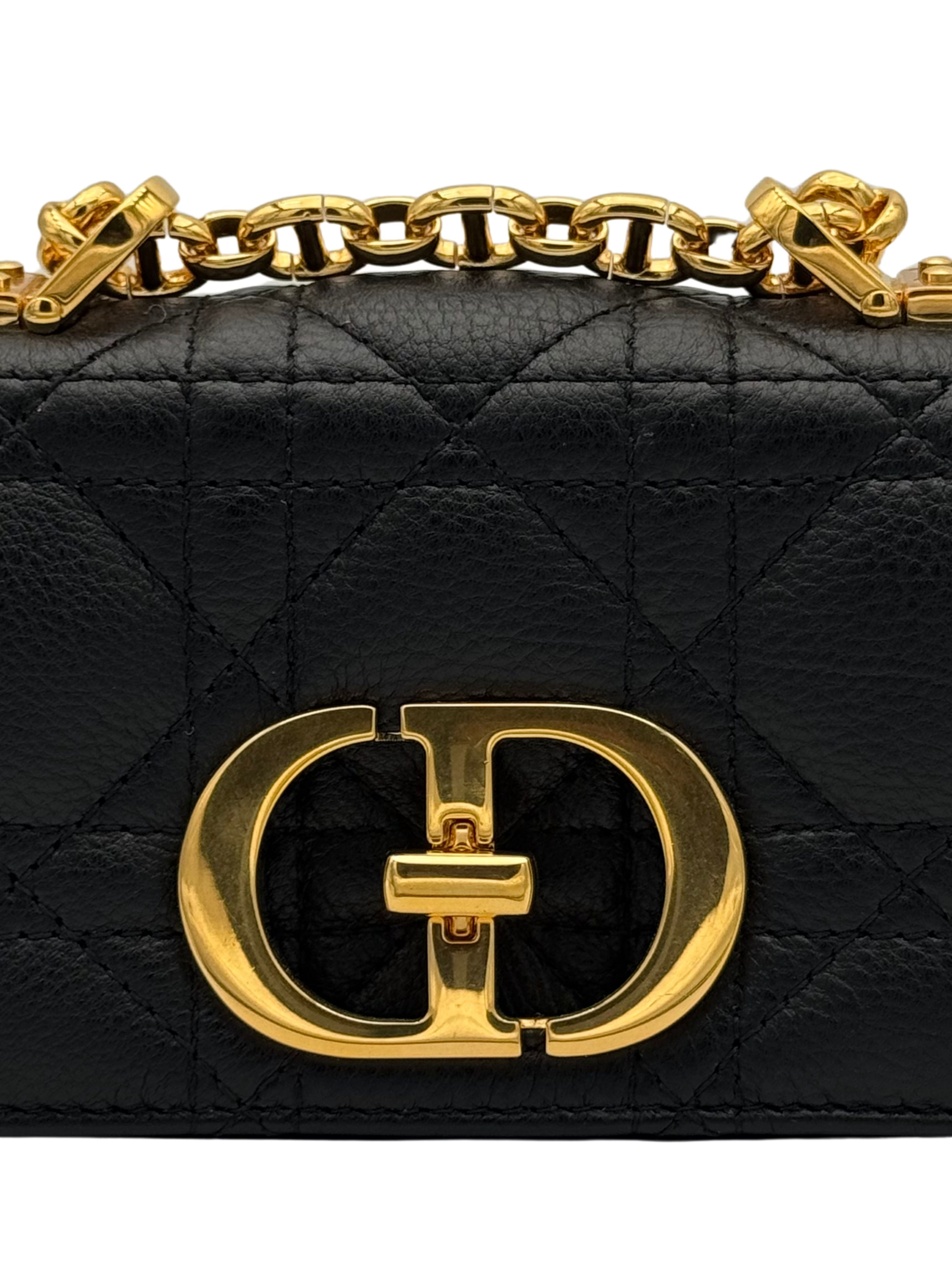 Dior Caro Micro Black Gold Hardware