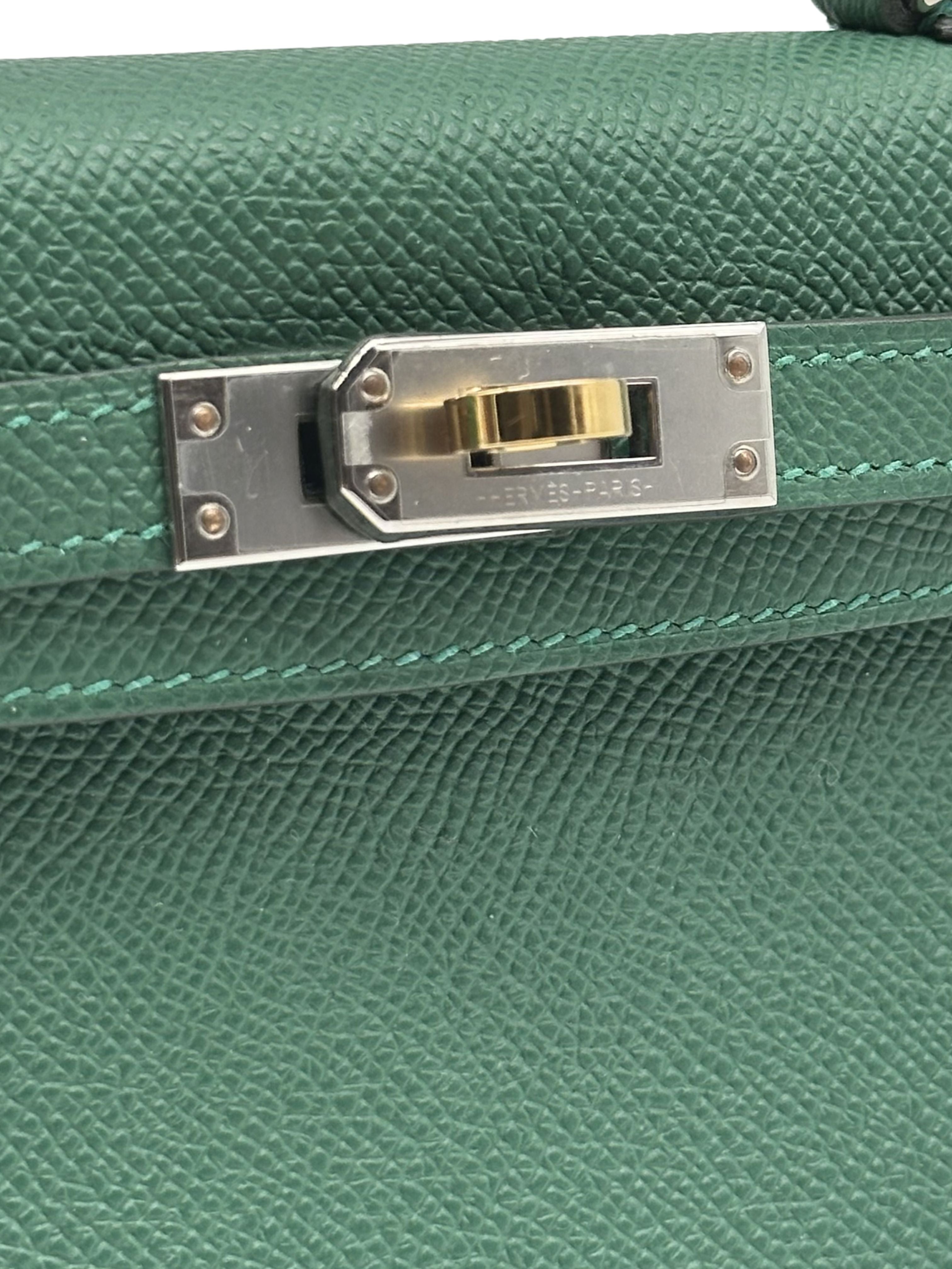 Hermès Kelly Mini Epsom Vert Moyen Electrum