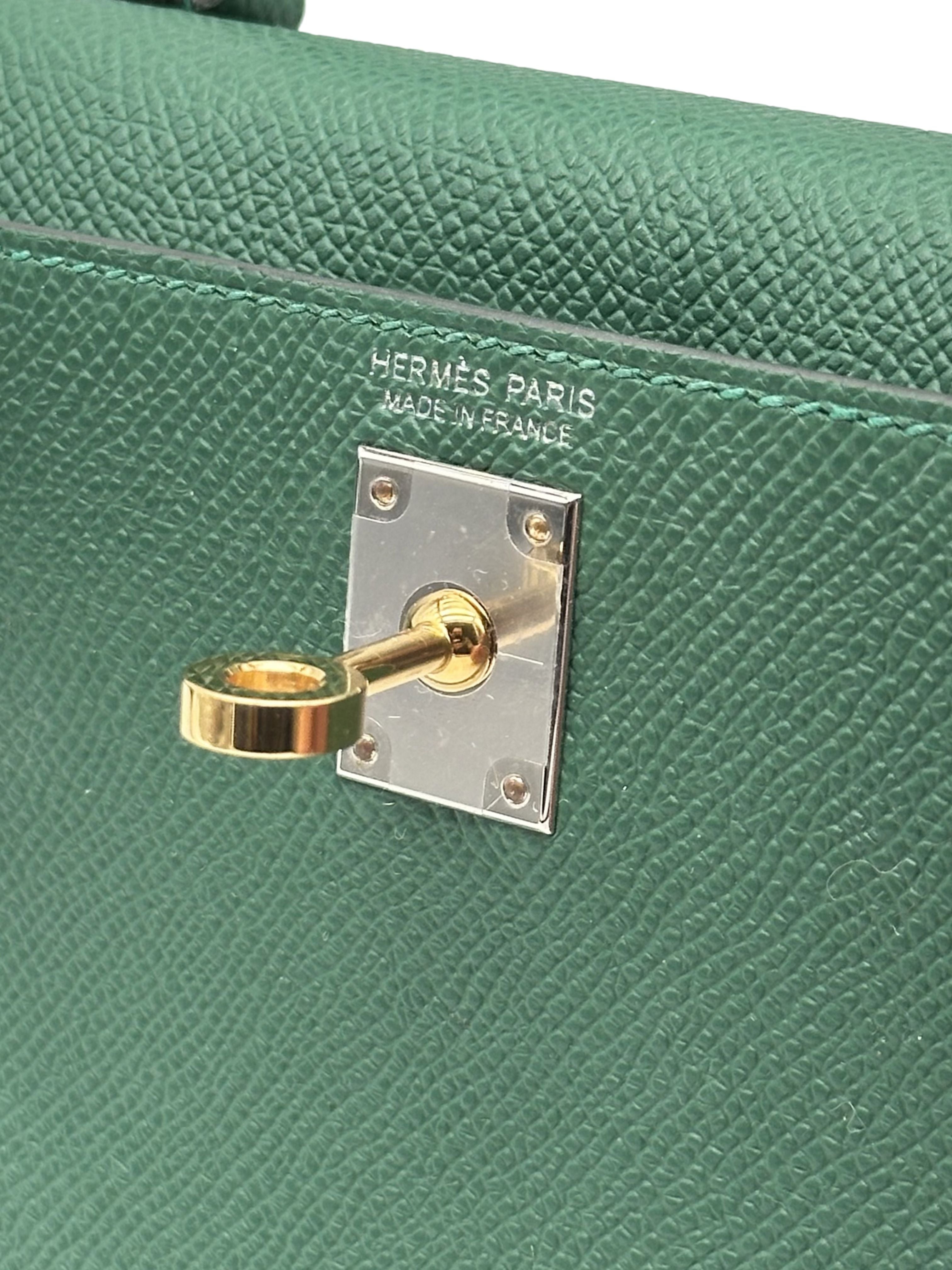 Hermès Kelly Mini Epsom Vert Moyen Electrum