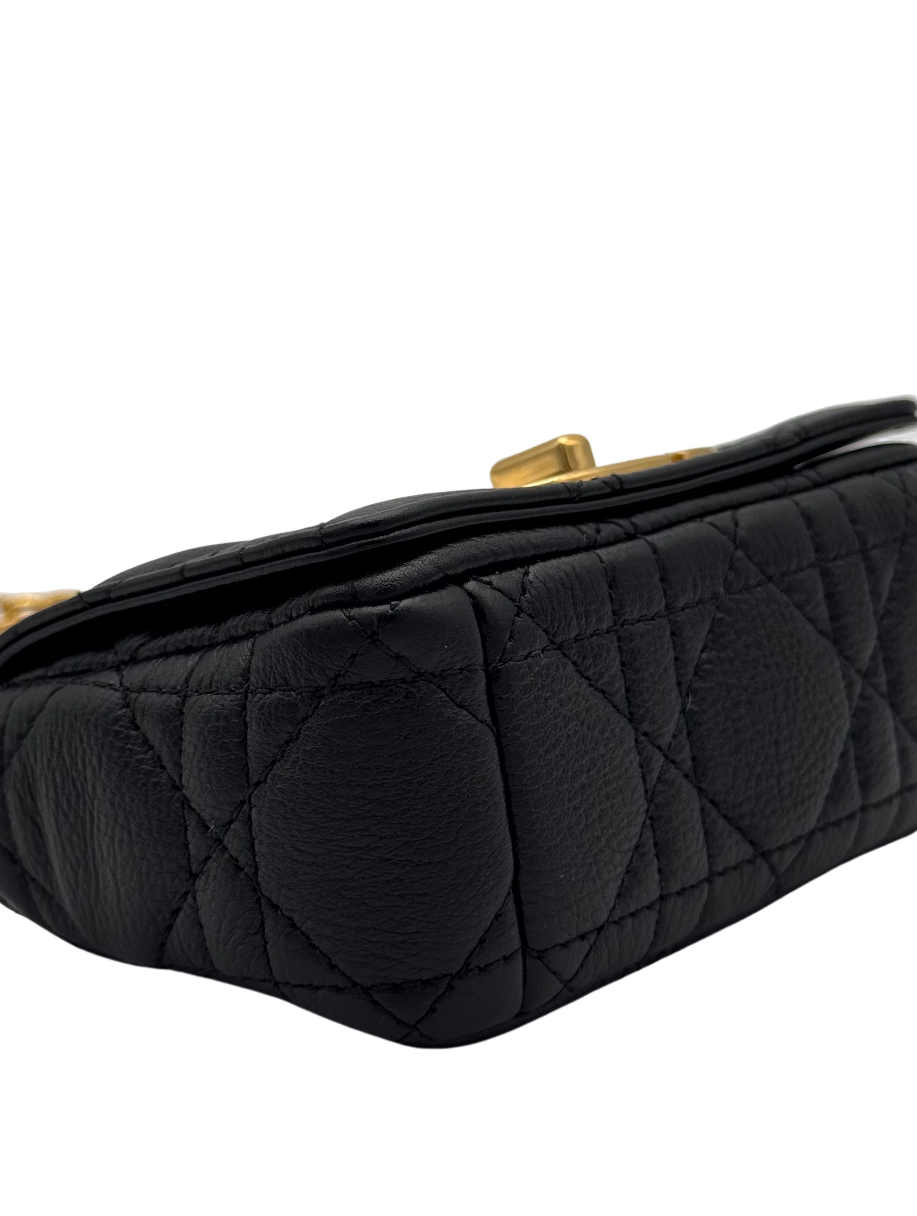 Dior Caro Micro Black Gold Hardware