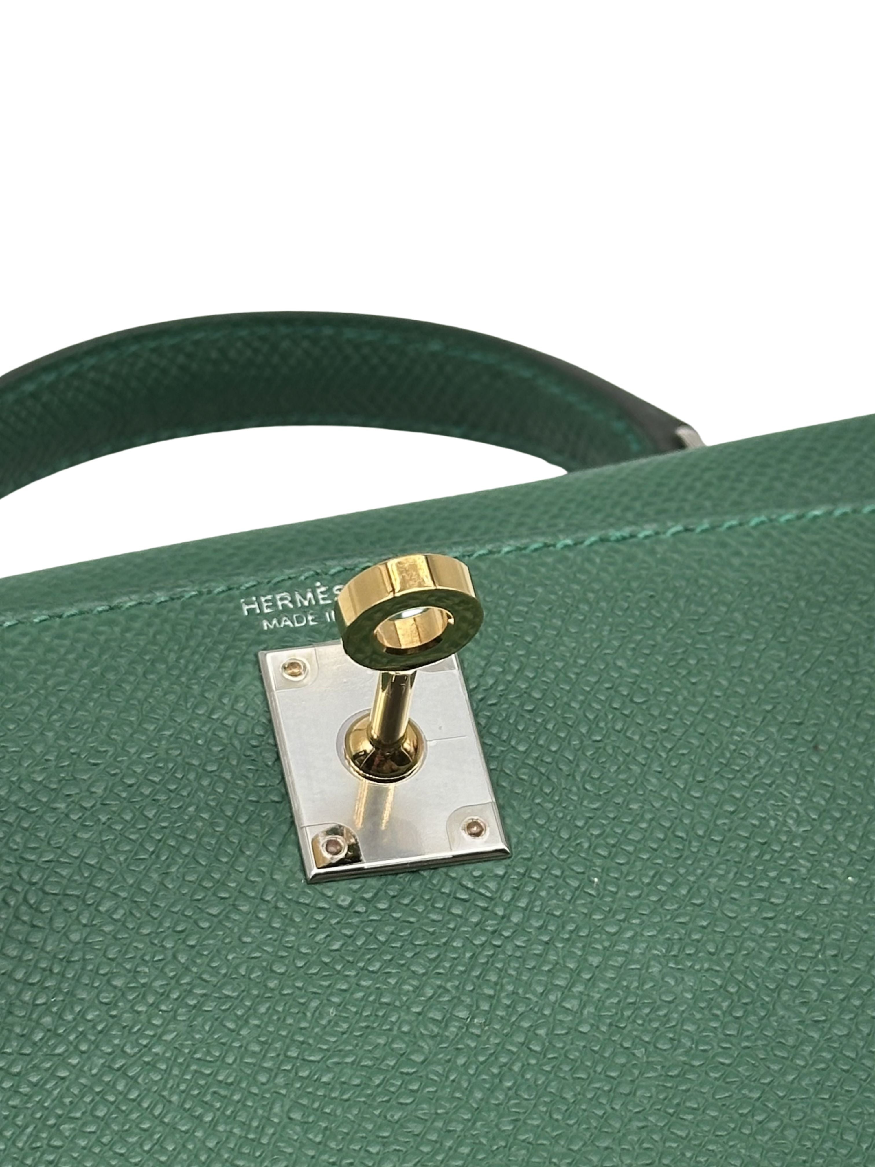 Hermès Kelly Mini Epsom Vert Moyen Electrum