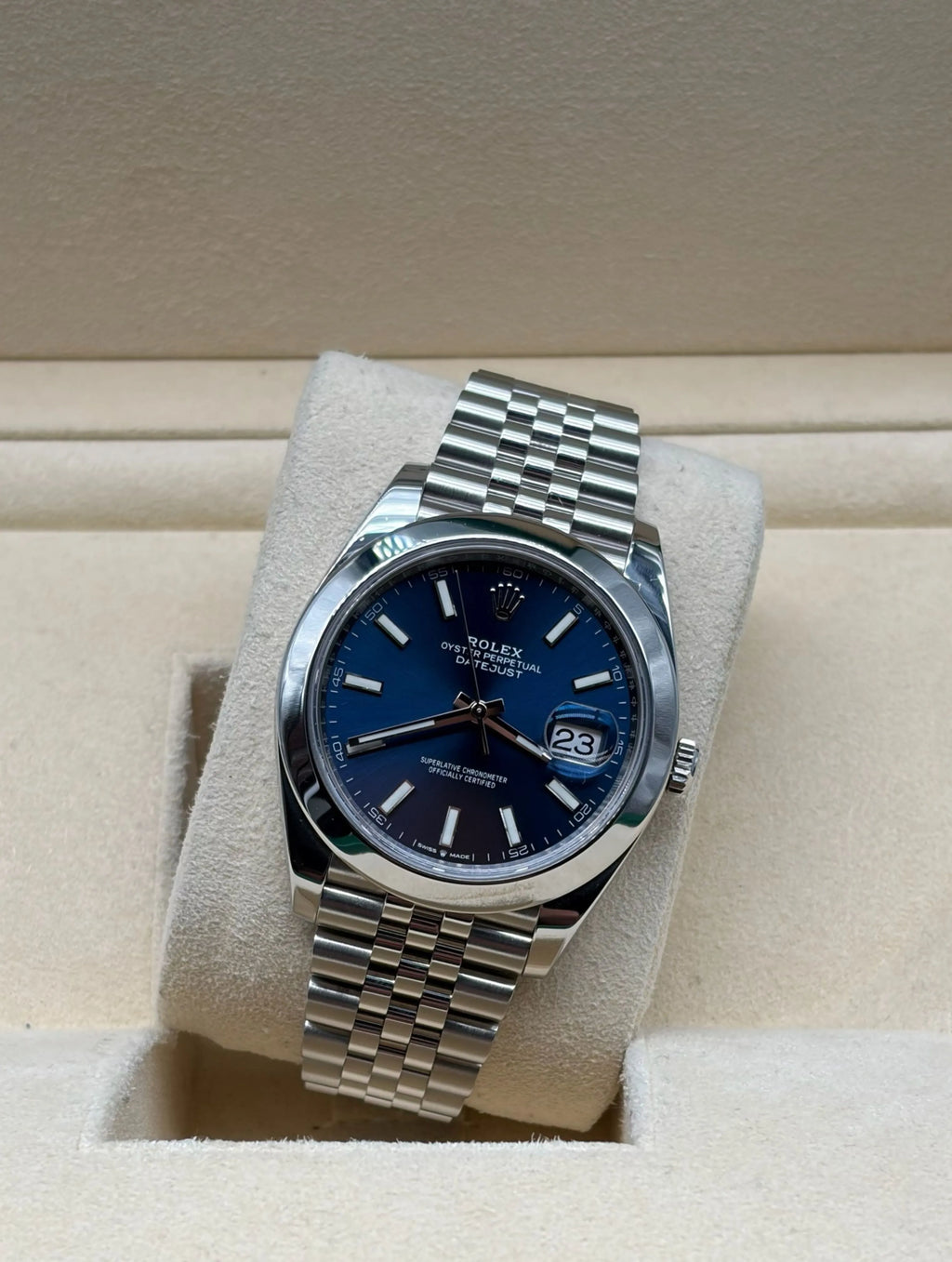 Rolex Datejust 41mm Smooth Bezel Blue Dial