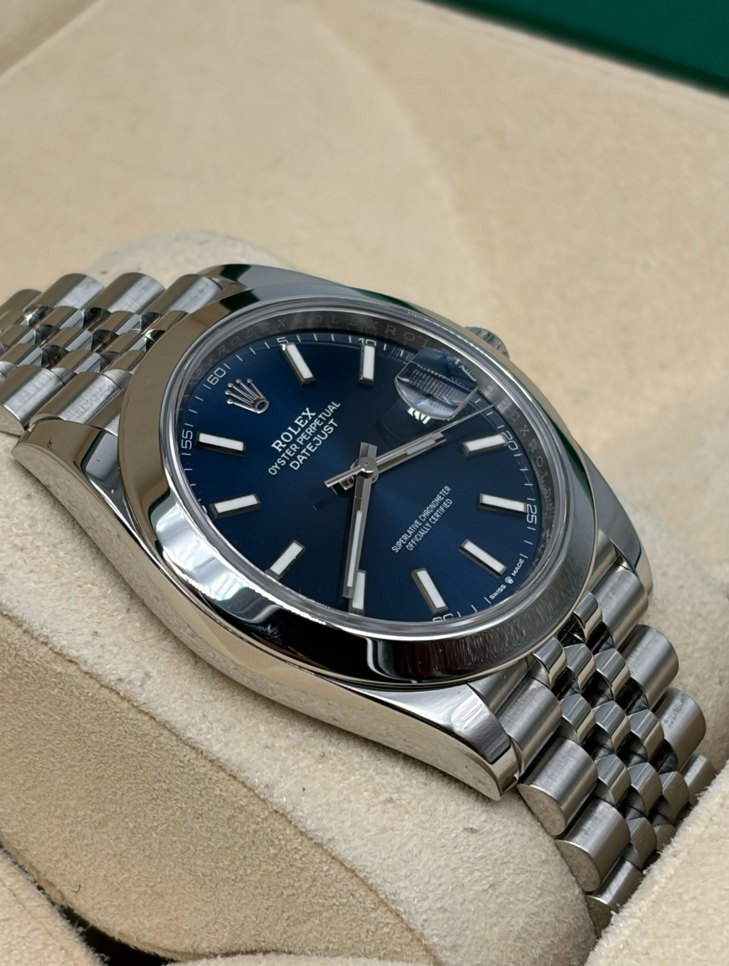 Rolex Datejust 41mm Smooth Bezel Blue Dial