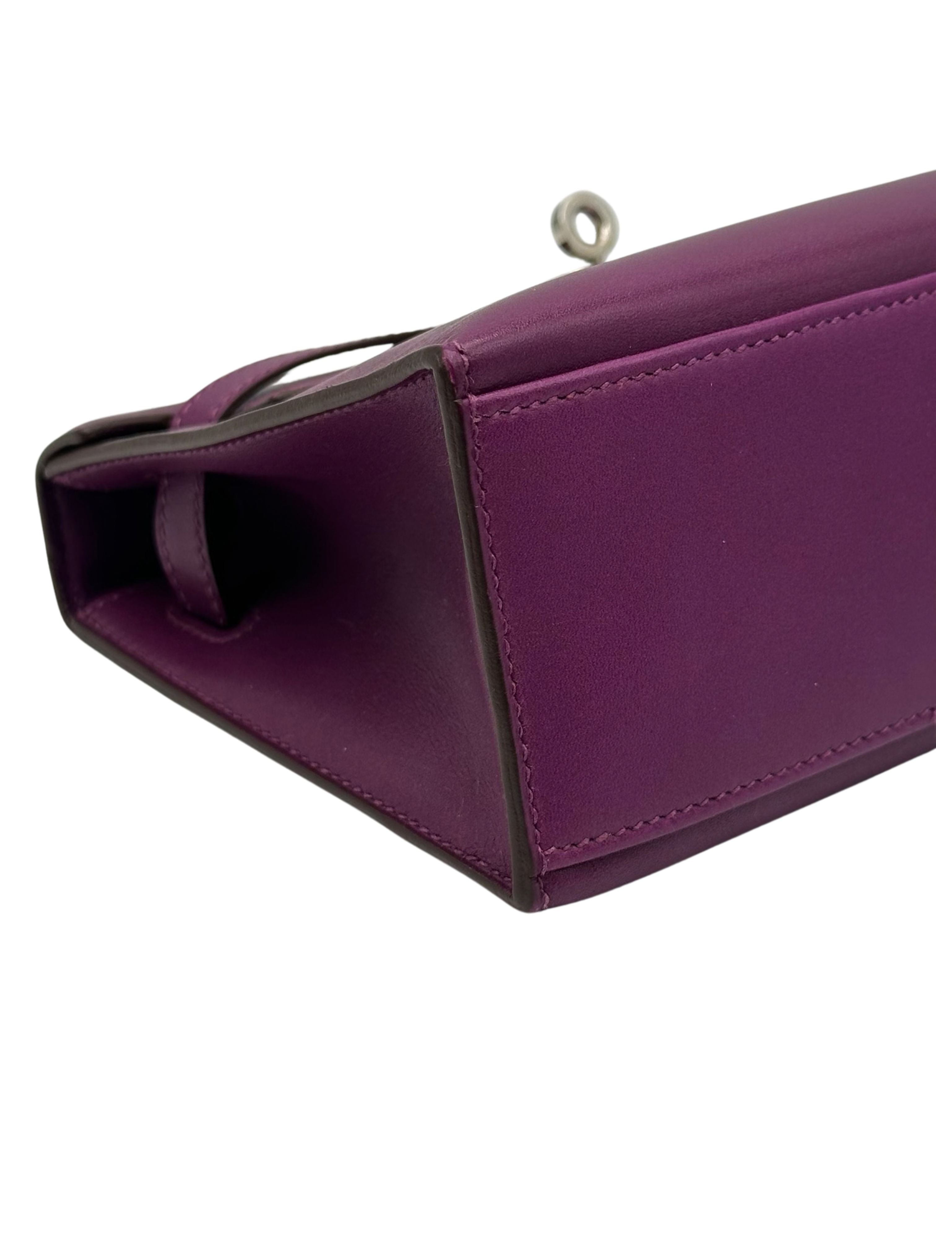 Hermès Kelly Pochette Swift Anemone Palladium Hardware