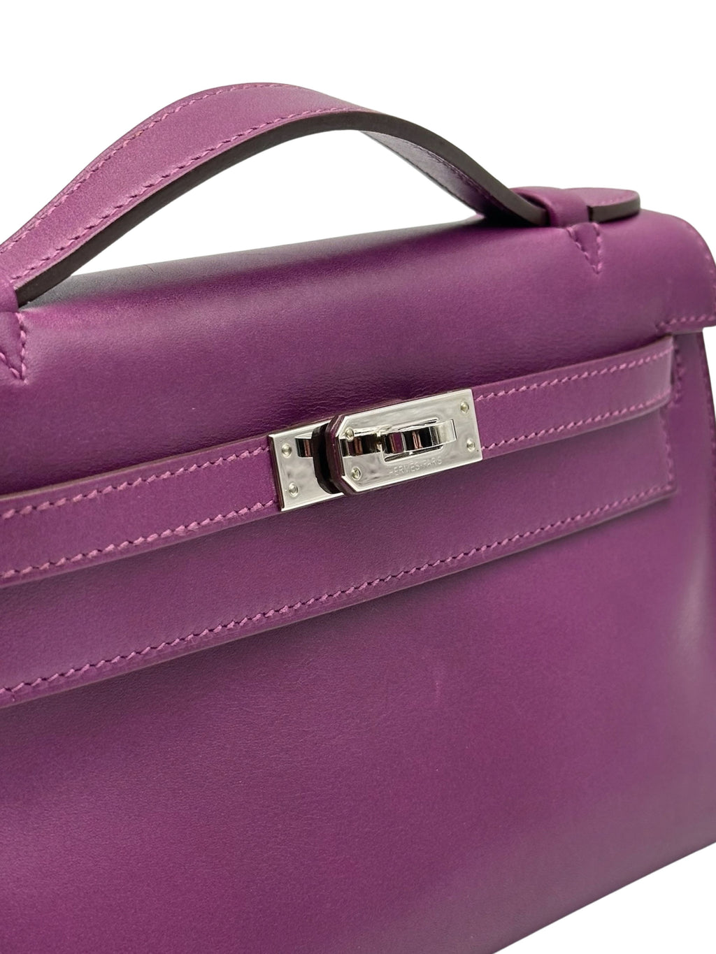 Hermès Kelly Pochette Swift Anemone Palladium Hardware