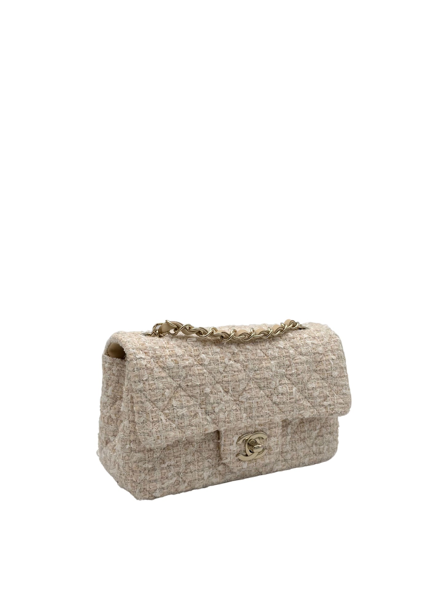 Chanel Classic Mini Rectangle Beige Tweed