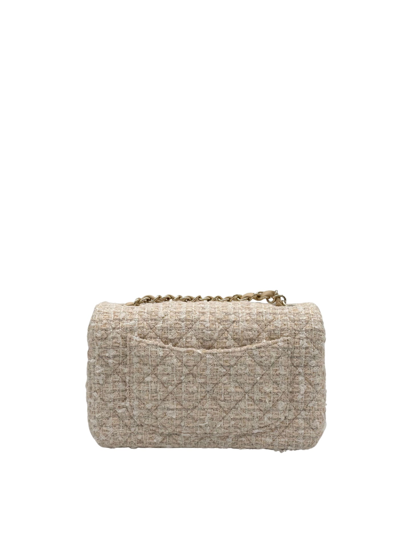 Chanel Classic Mini Rectangle Beige Tweed
