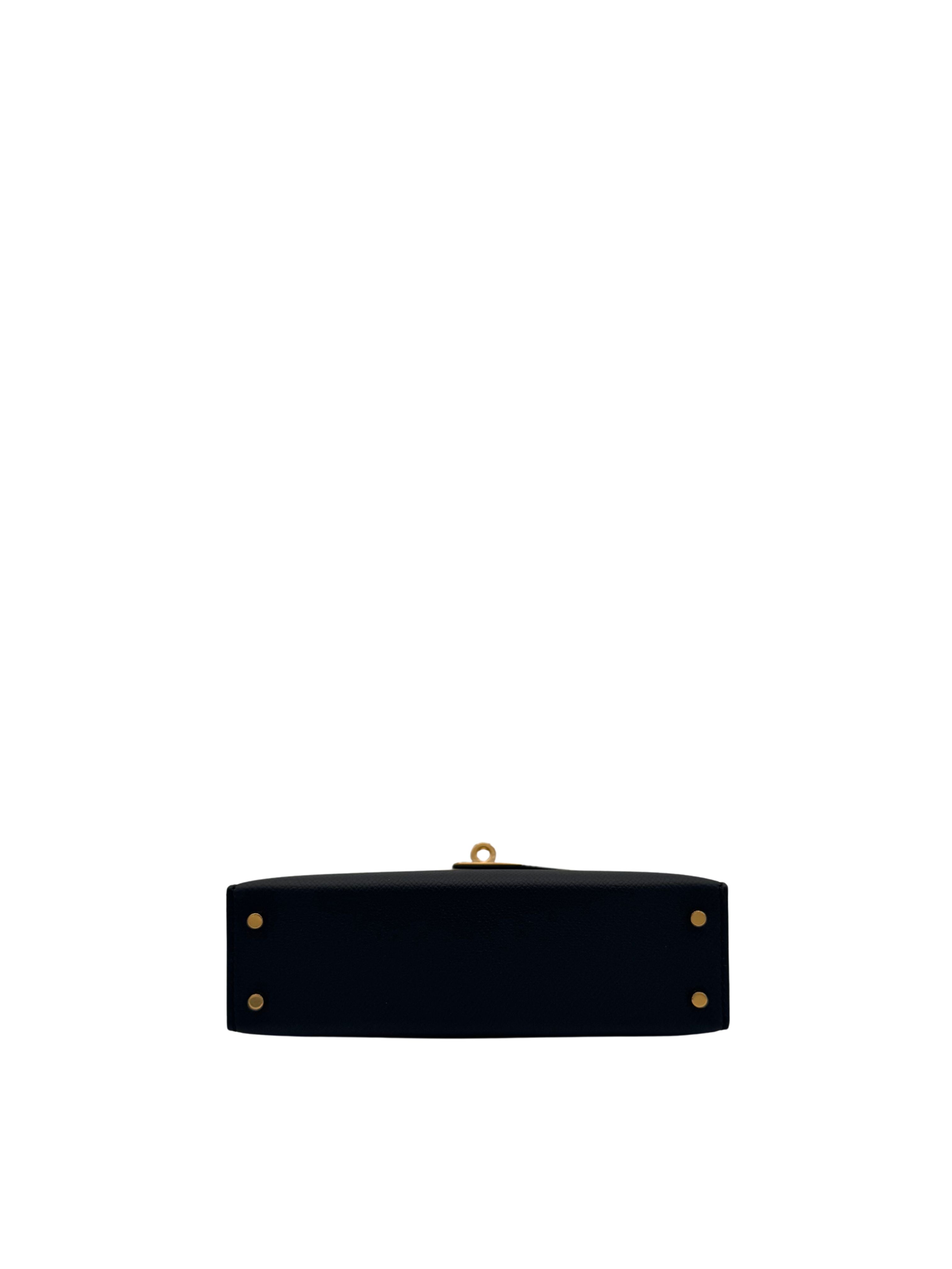 Hermès Kelly Mini Epsom Black Gold Hardware