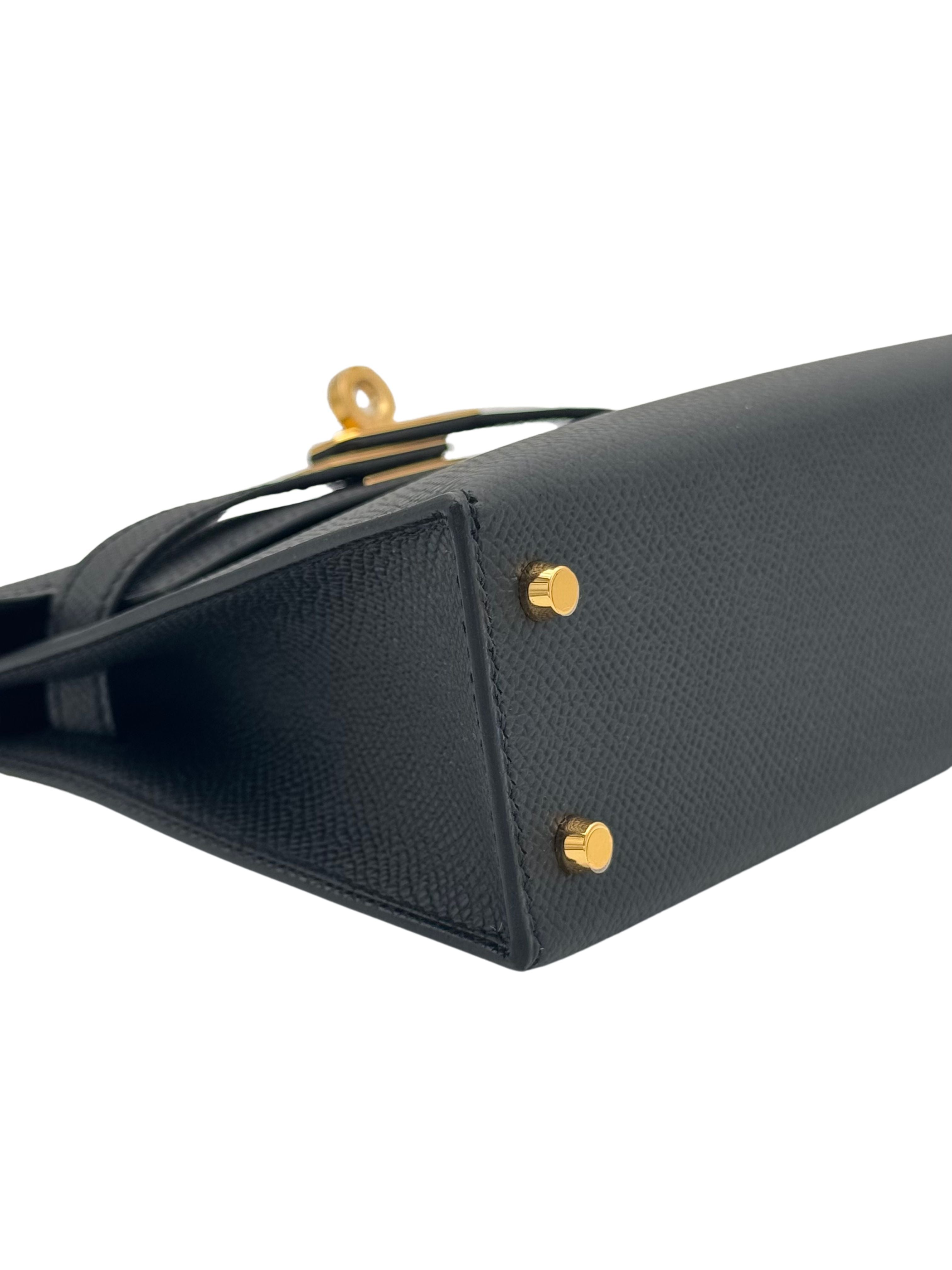 Hermès Kelly Mini Epsom Black Gold Hardware