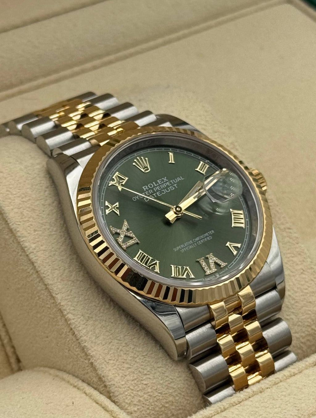 Rolex Datejust 36mm Steel/Gold Green Dial