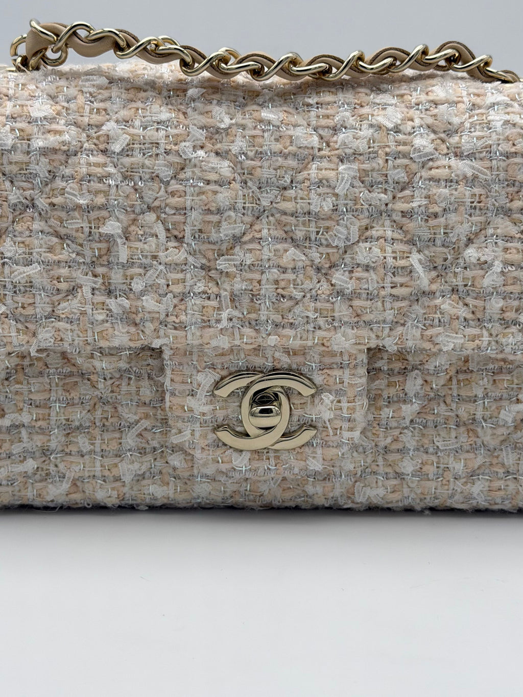Chanel Classic Mini Rectangle Beige Tweed
