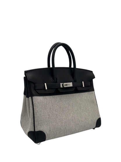 Hermès Birkin 25 Toile Black Palladium Hardware