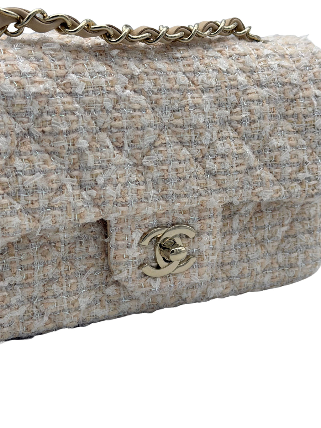 Chanel Classic Mini Rectangle Beige Tweed