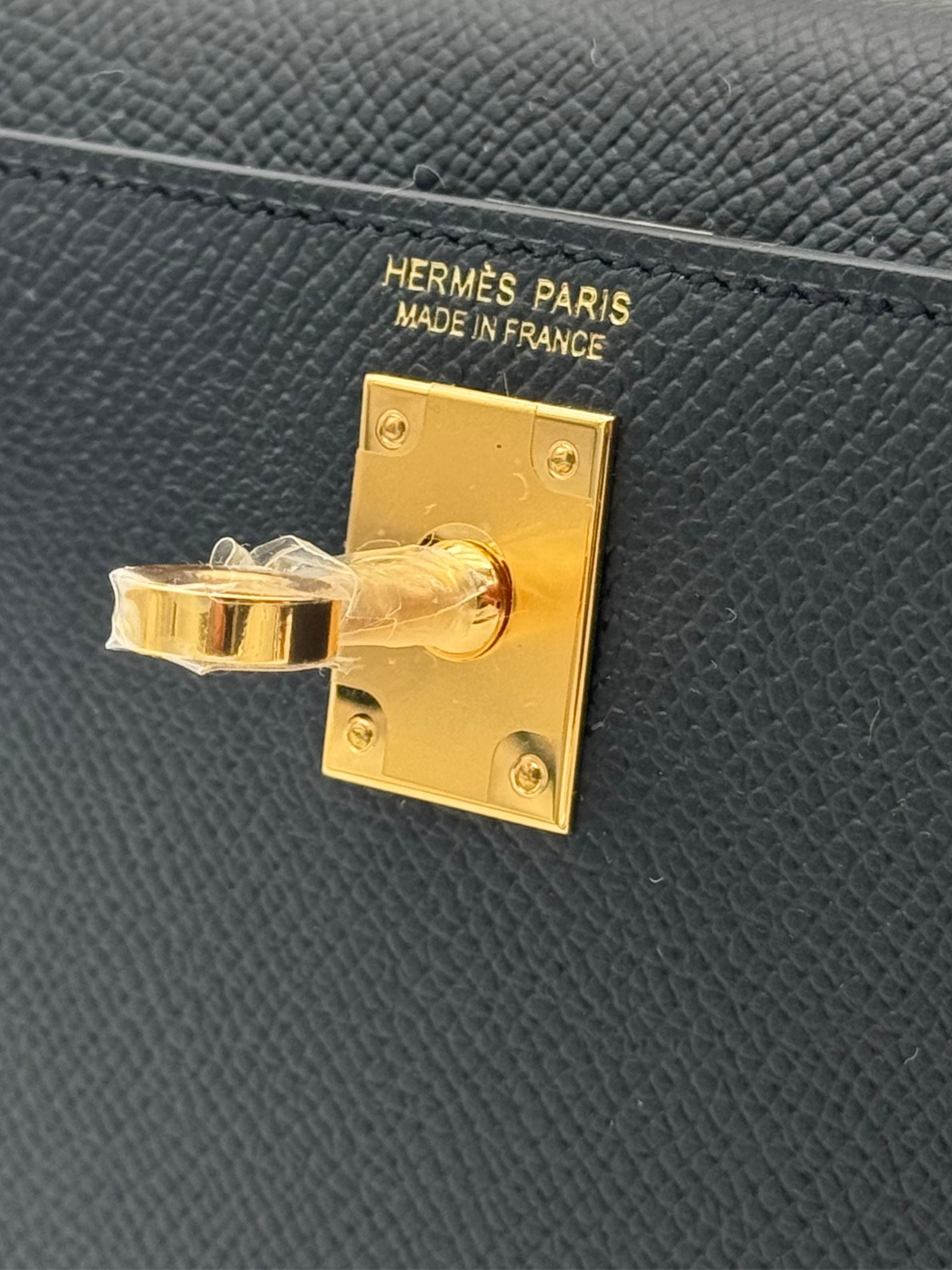 Hermès Kelly Mini Epsom Black Gold Hardware