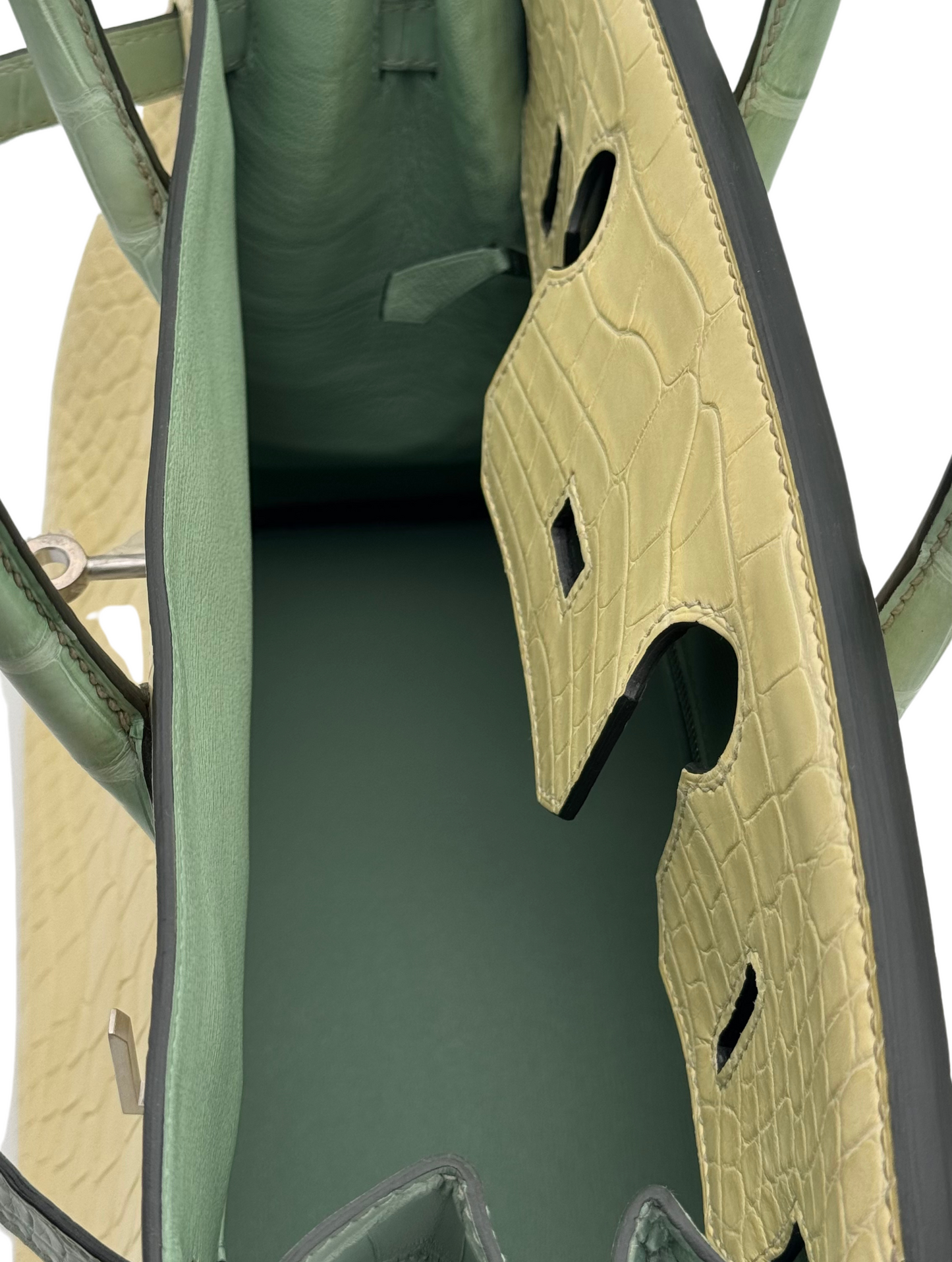 Hermès Birkin 30 HSS Alligator Vert D'Eau Jaune Poussin