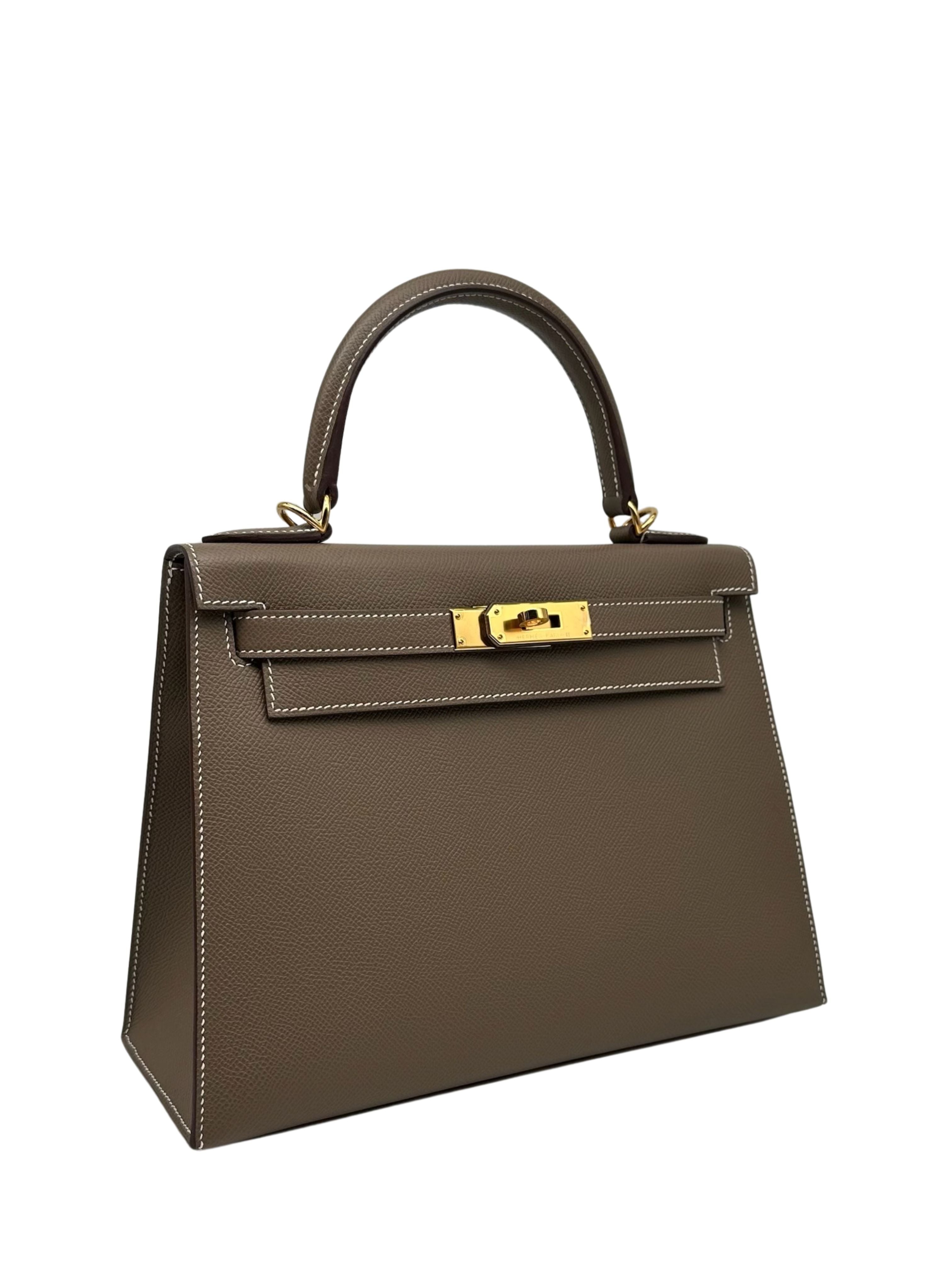 Hermès Kelly 28 Epsom Etoupe Gold Hardware