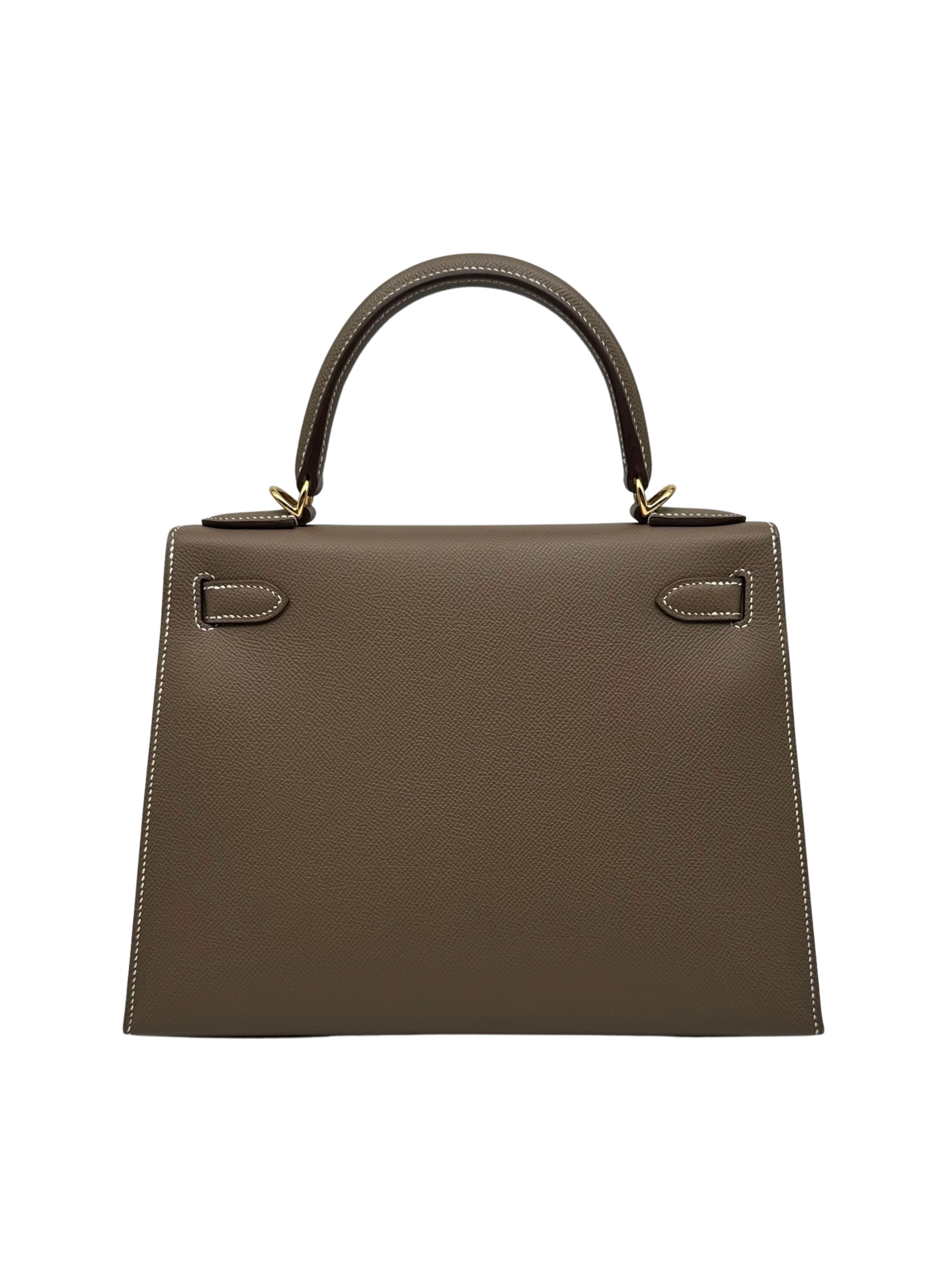 Hermès Kelly 28 Epsom Etoupe Gold Hardware