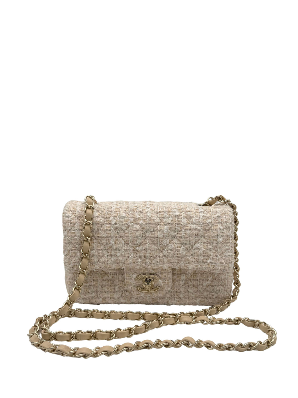 Chanel Classic Mini Rectangle Beige Tweed