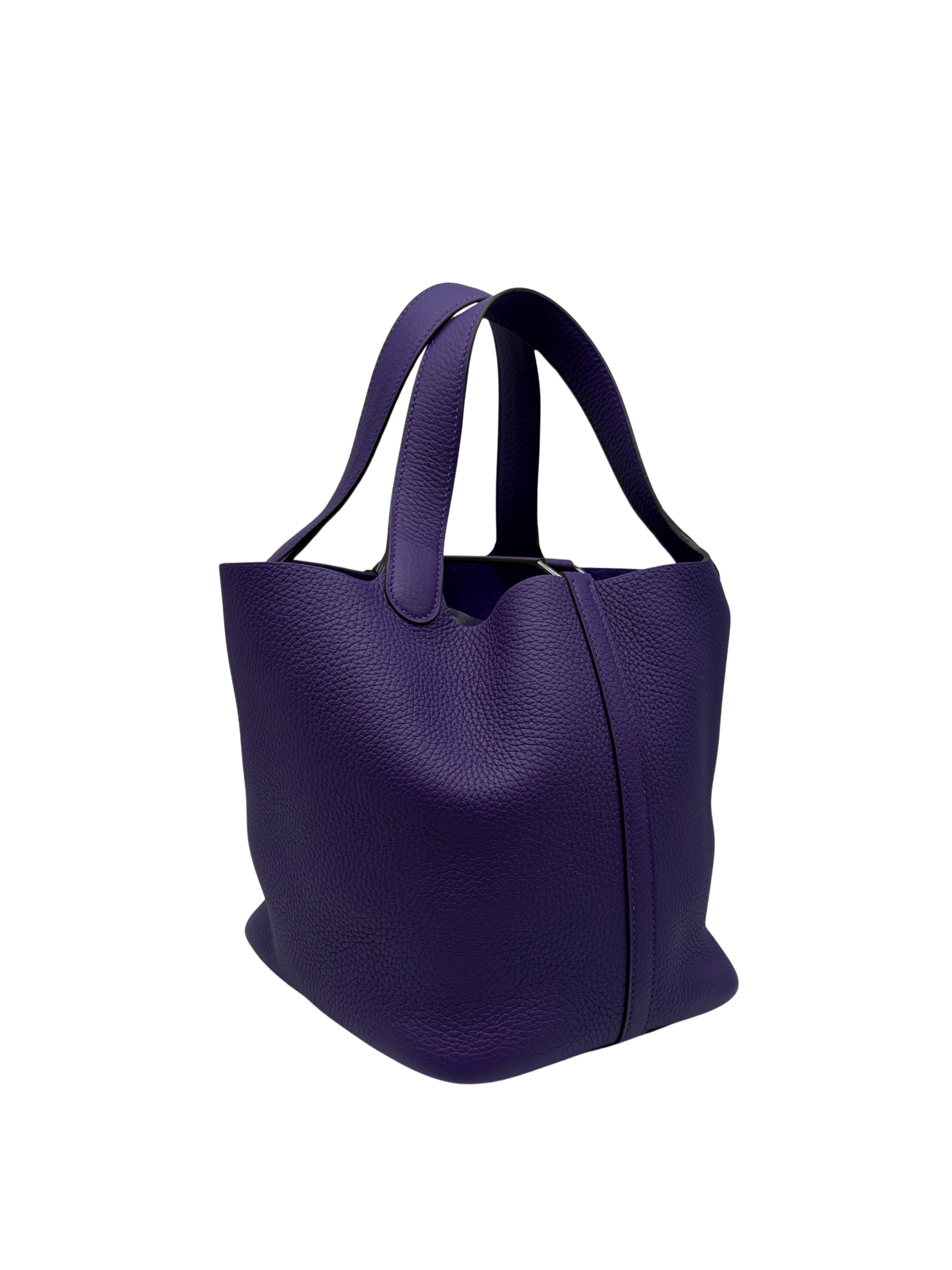 Hermès Picotin 22 Clemence Purple Palladium Hardware