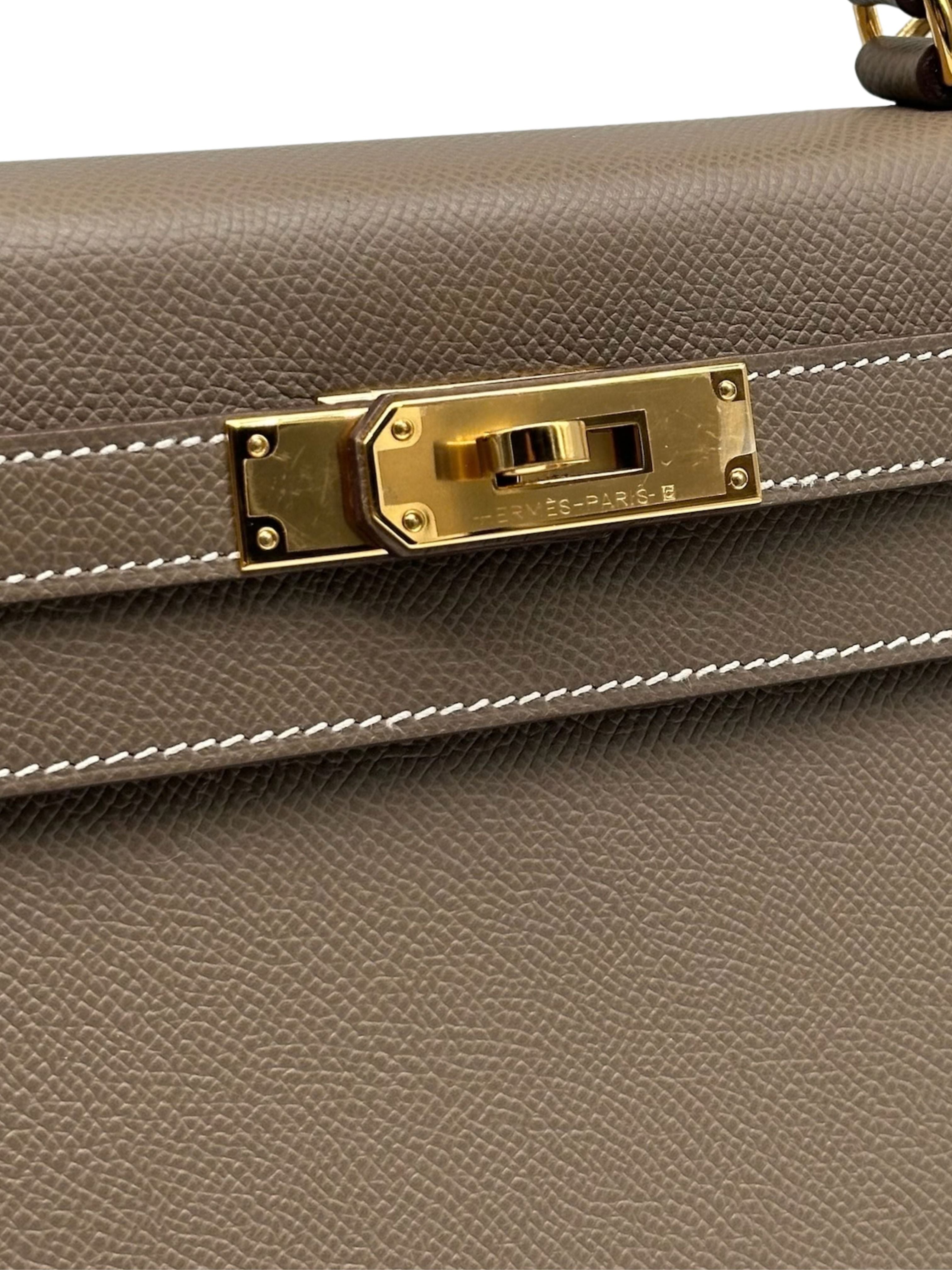 Hermès Kelly 28 Epsom Etoupe Gold Hardware