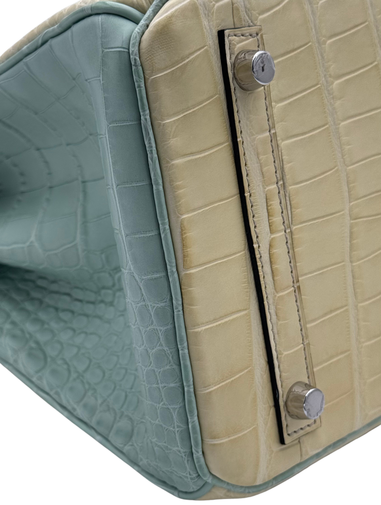 Hermès Birkin 30 HSS Alligator Vert D'Eau Jaune Poussin