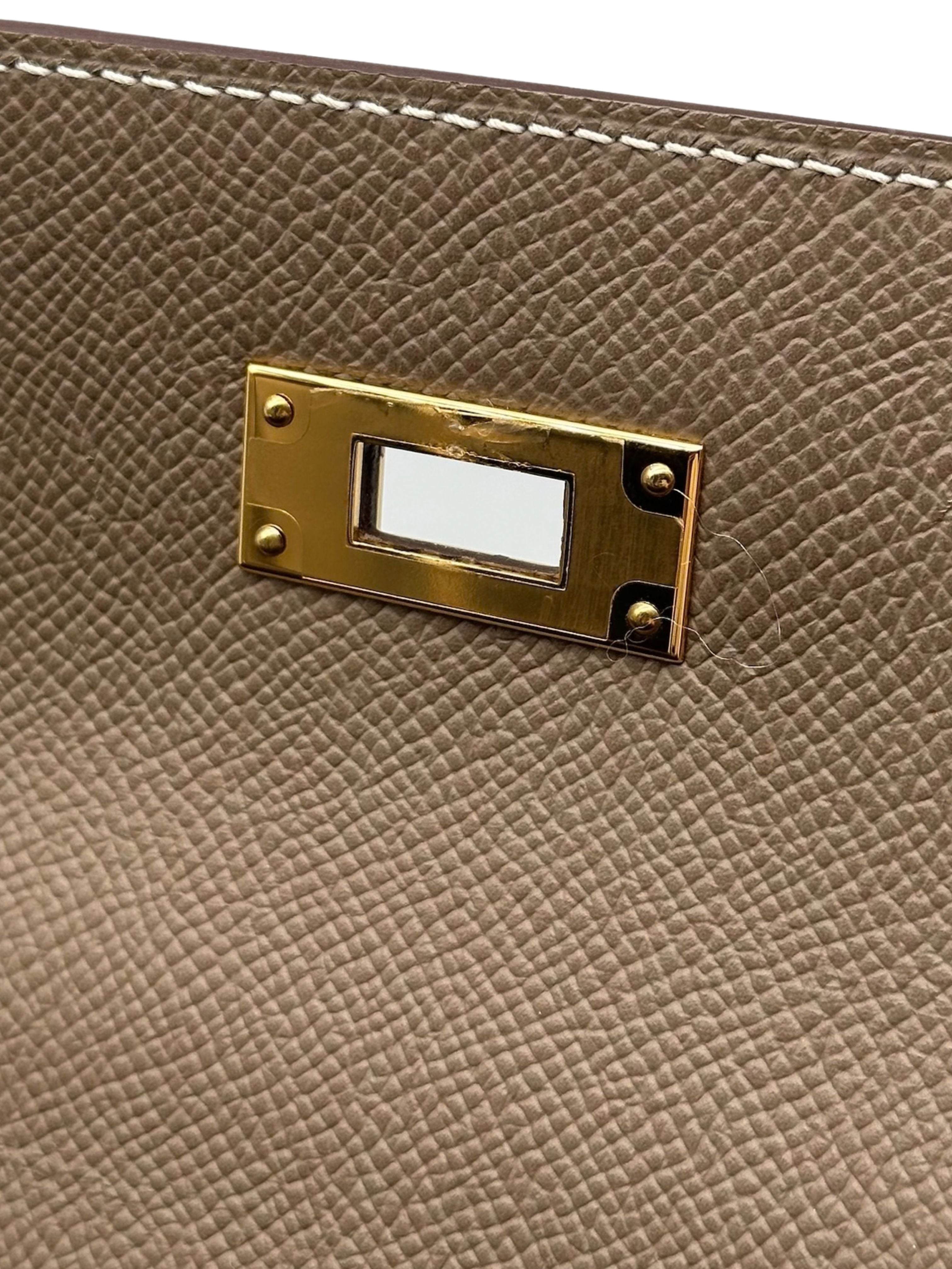 Hermès Kelly 28 Epsom Etoupe Gold Hardware